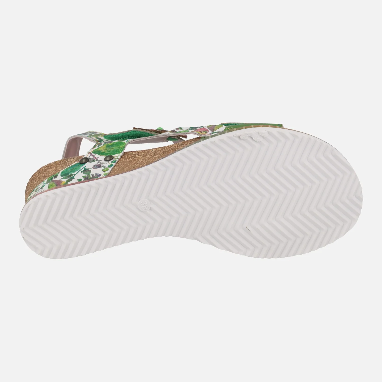 Sandalias de cuña en combinado verde Bonito 38 Vert - Image 6