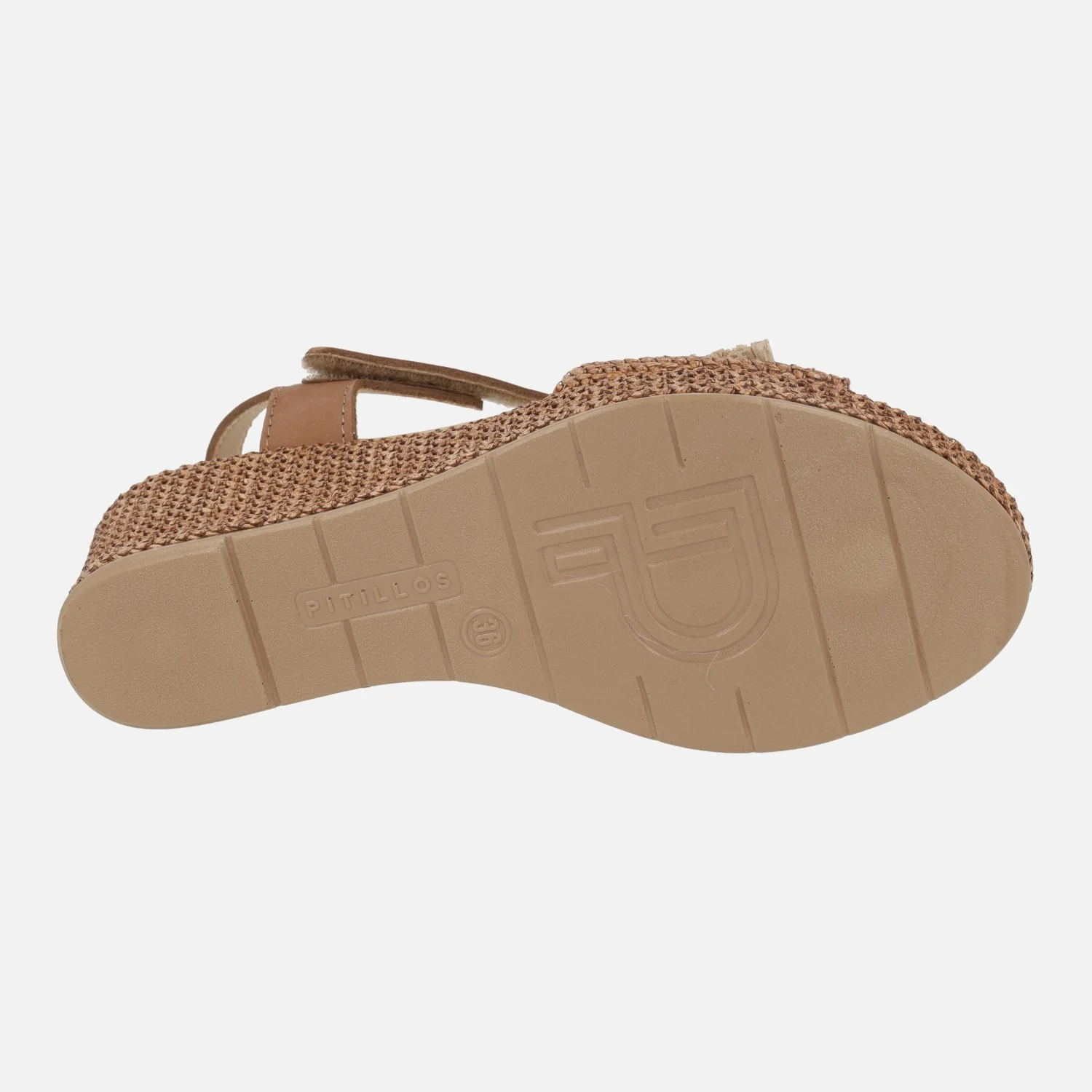 Sandalias de cuña en piel y tejido rafia con adorno de flor - Image 18