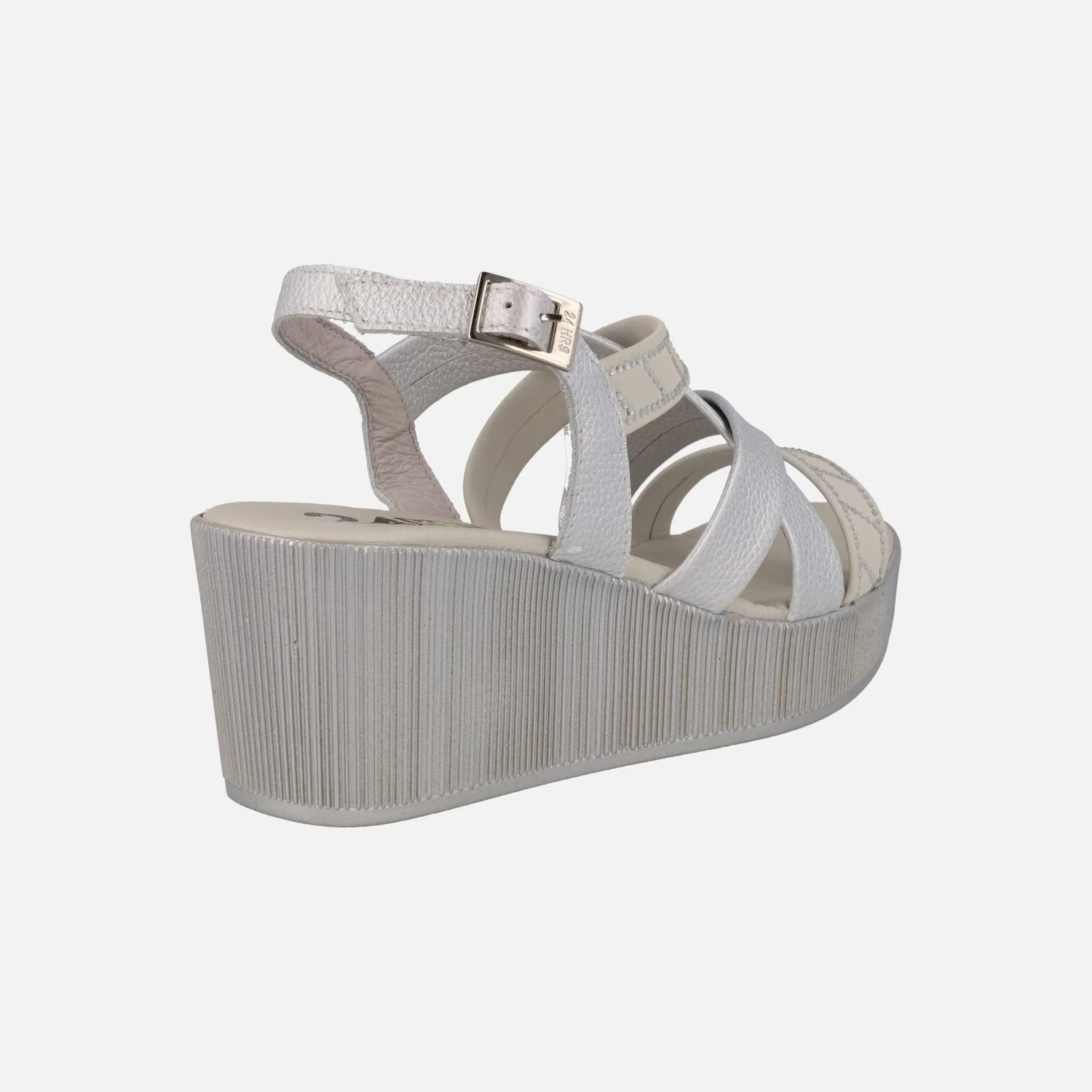 Sandalias de cuña y plataforma con tiras metalizadas - Image 4