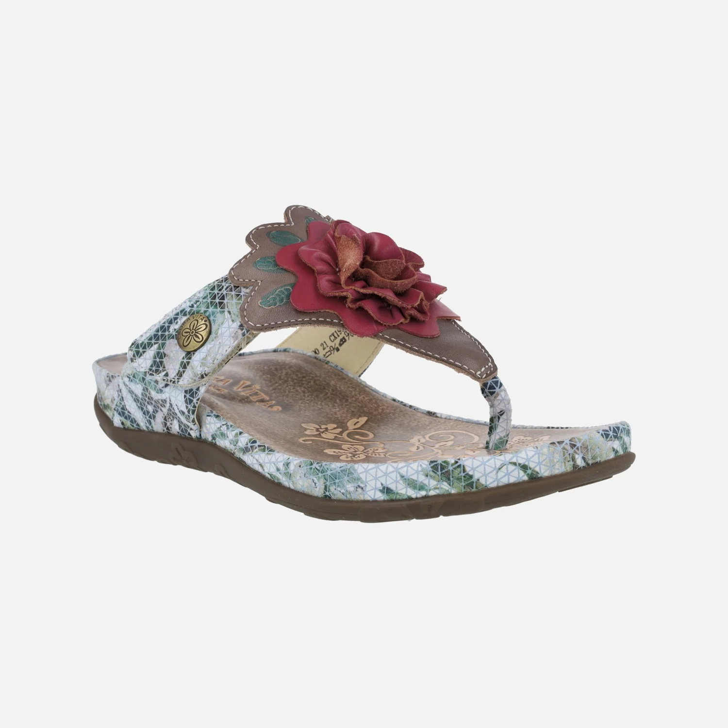 Sandalias de dedo con adorno de flor Liloo 21 gris - Image 2