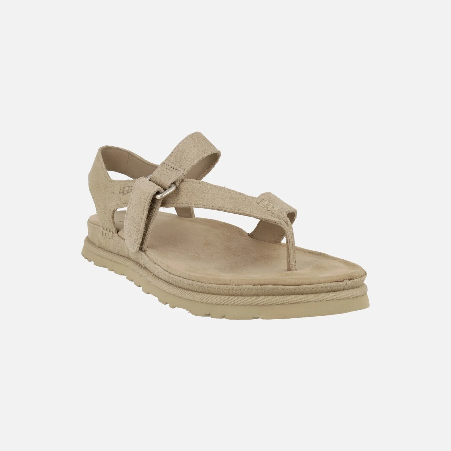 Sandalias de dedo en ante beige con cierre de velcro Goldengaze toe post - Image 2