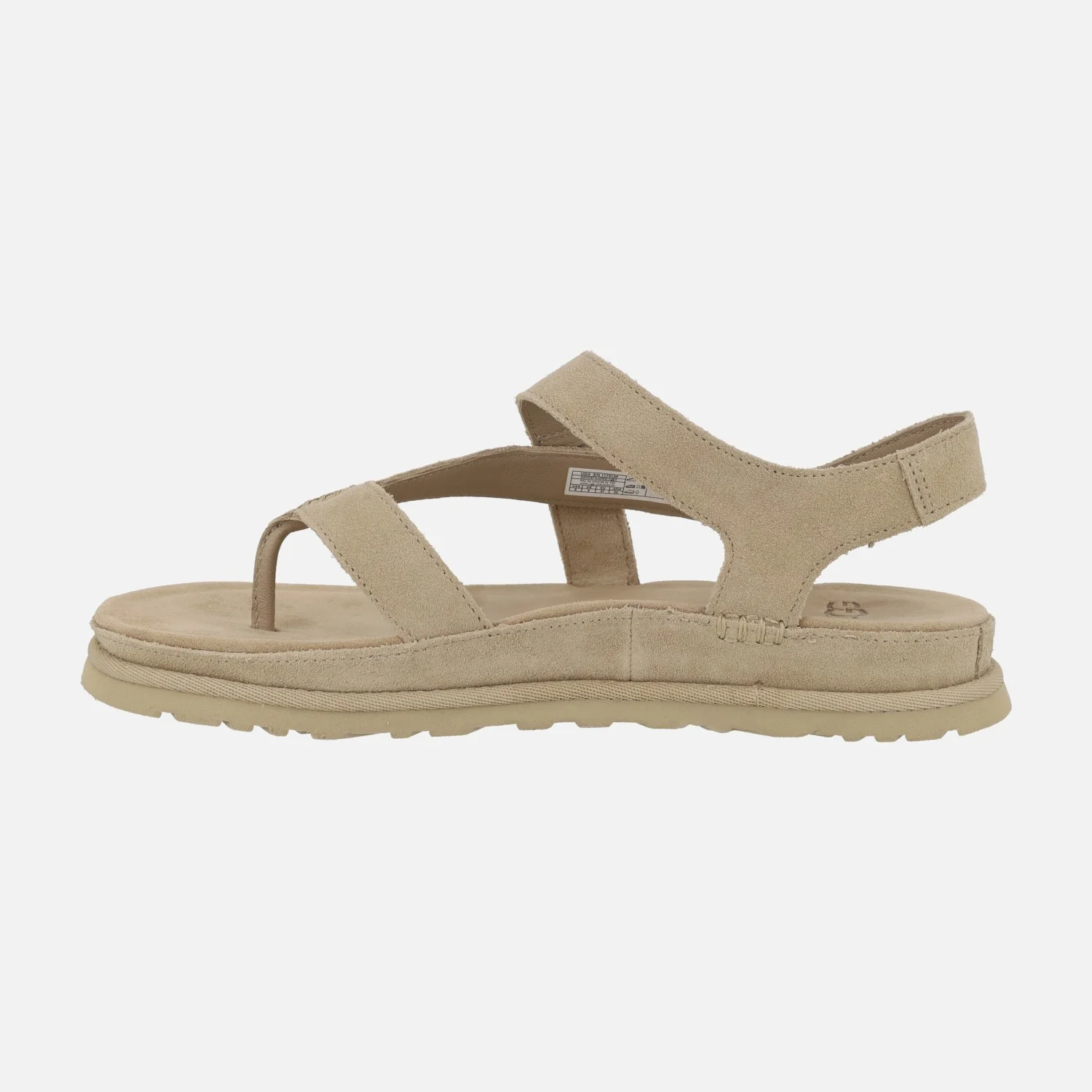 Sandalias de dedo en ante beige con cierre de velcro Goldengaze toe post - Image 3