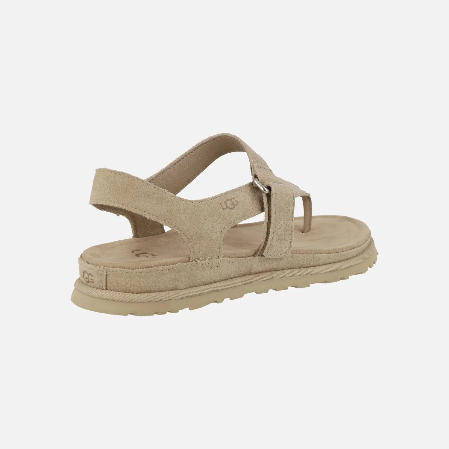 Sandalias de dedo en ante beige con cierre de velcro Goldengaze toe post - Image 4