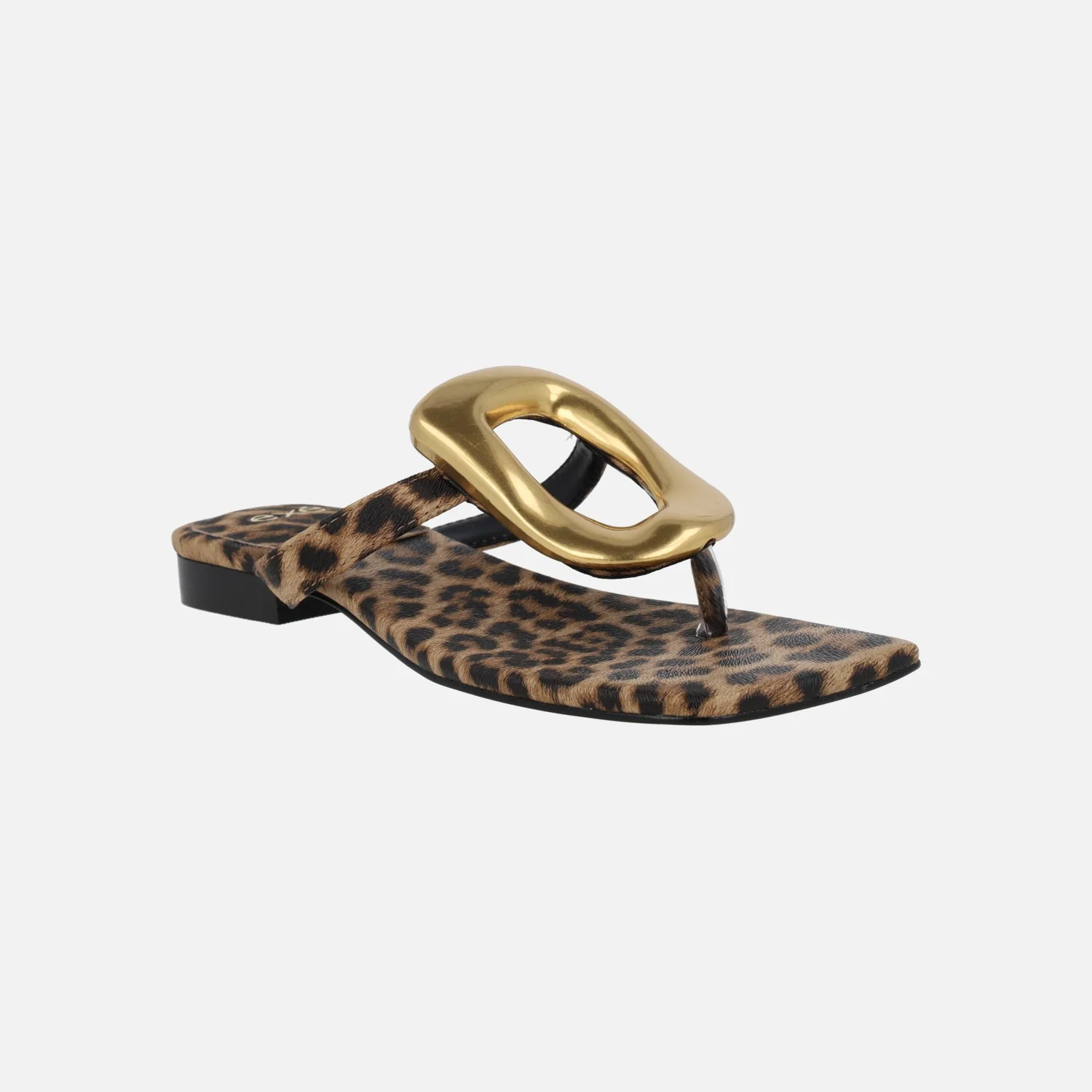 Sandalias de dedo Storm Leopardo con adorno metálico dorado - Image 2