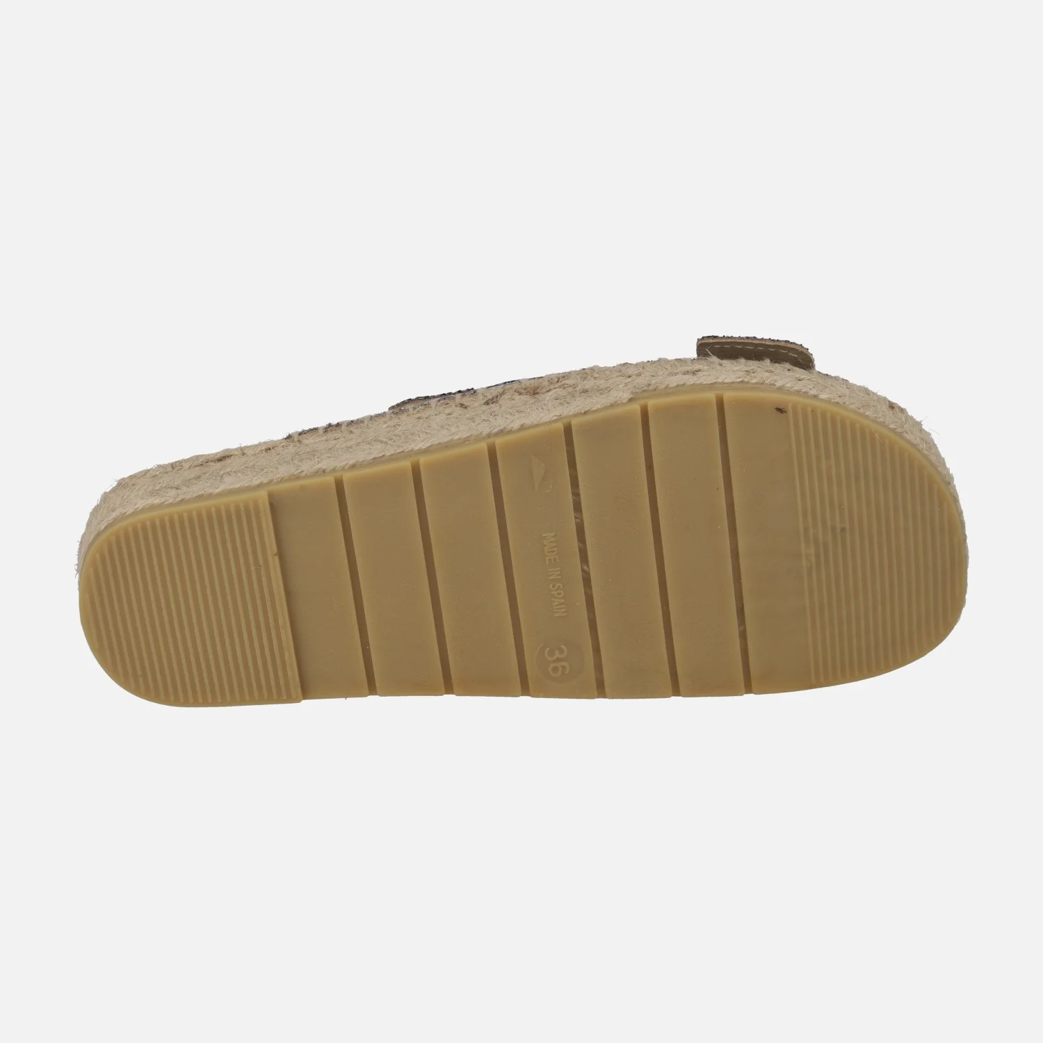 SANDALIAS DE DOBLE HEBILLA EN FANTASÍA ACERO CON PISO DE ESPARTO - Image 5