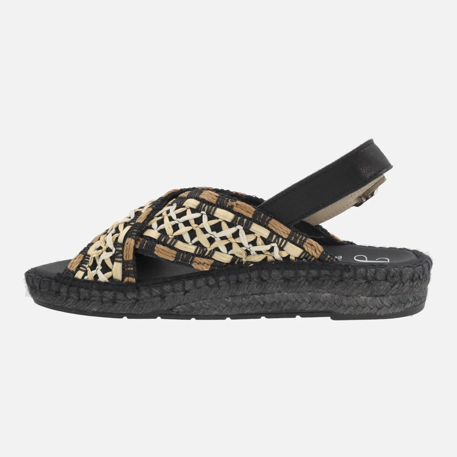 Sandalias de esparto con tiras cruzadas en tejido étnico - Image 3