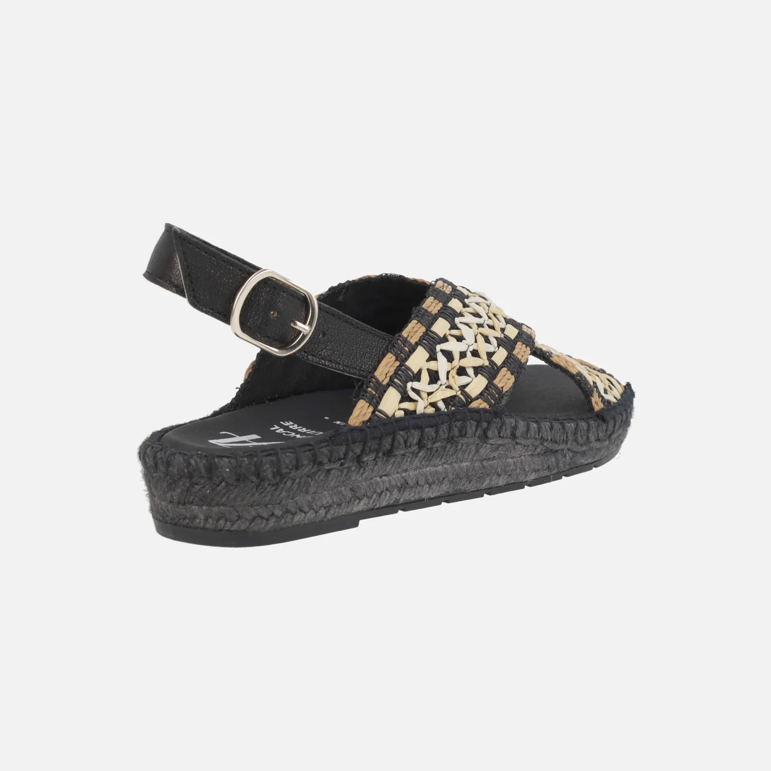 Sandalias de esparto con tiras cruzadas en tejido étnico - Image 4