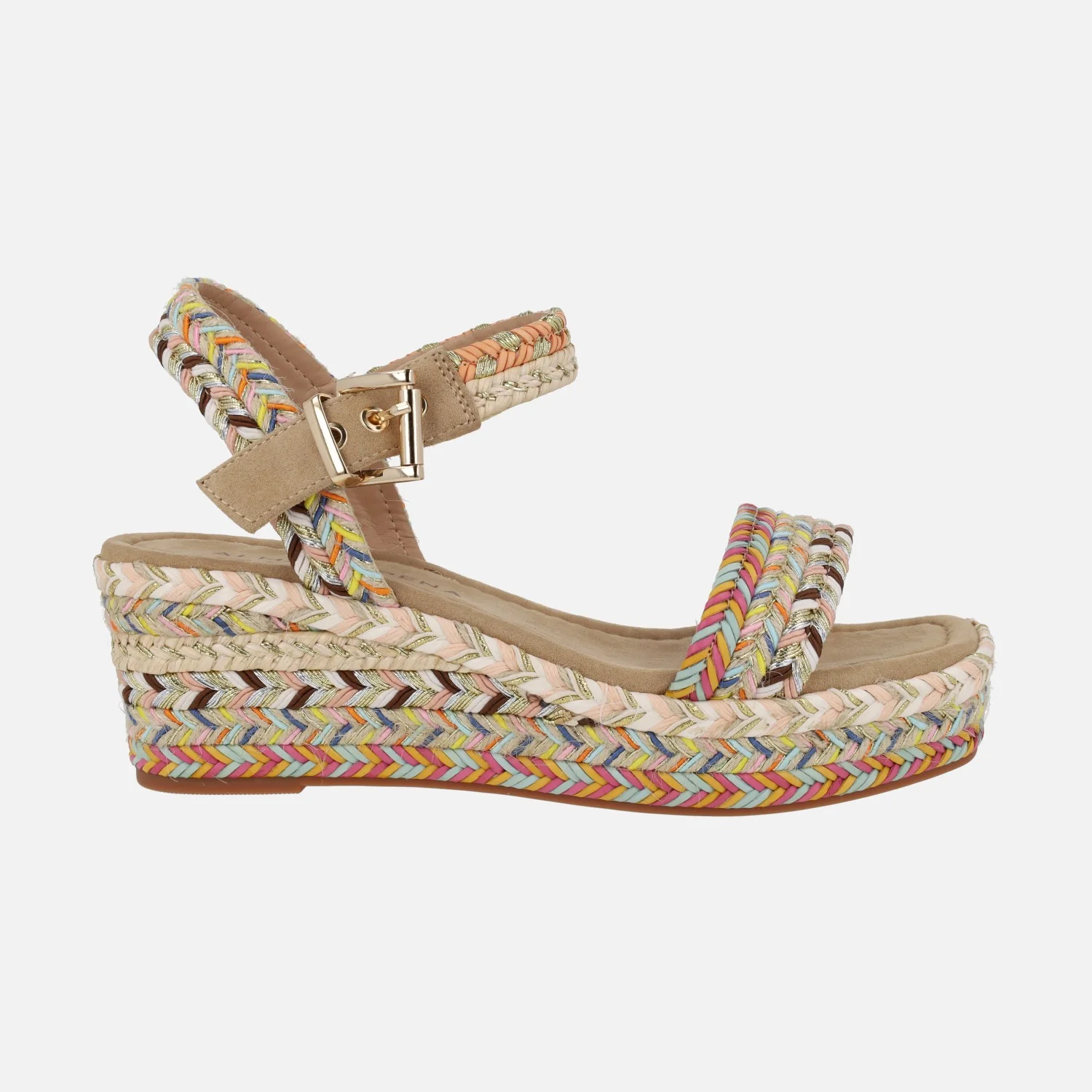 Sandalias de esparto multicolor con pulsera al tobillo