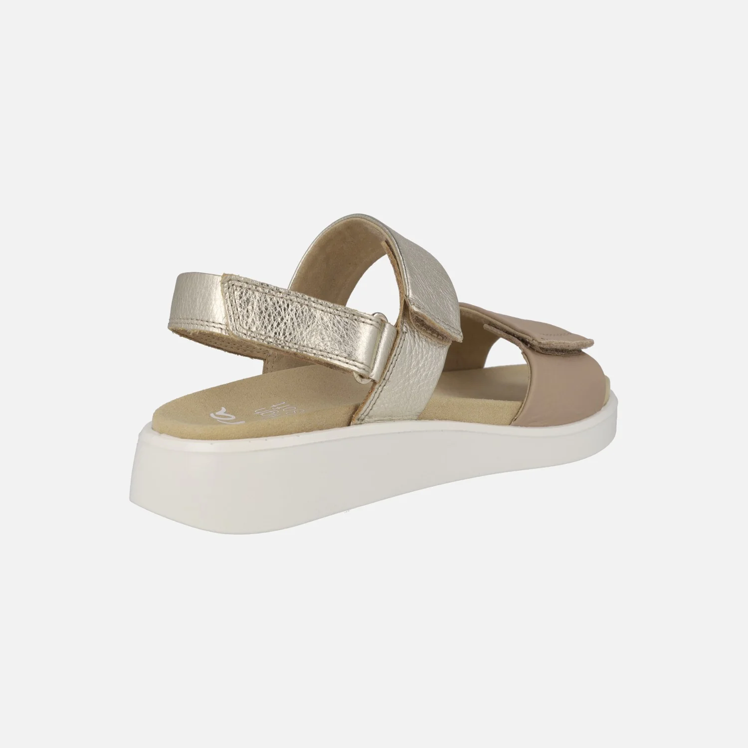 Sandalias de mujer con cuña de goma en Taupe - Image 4