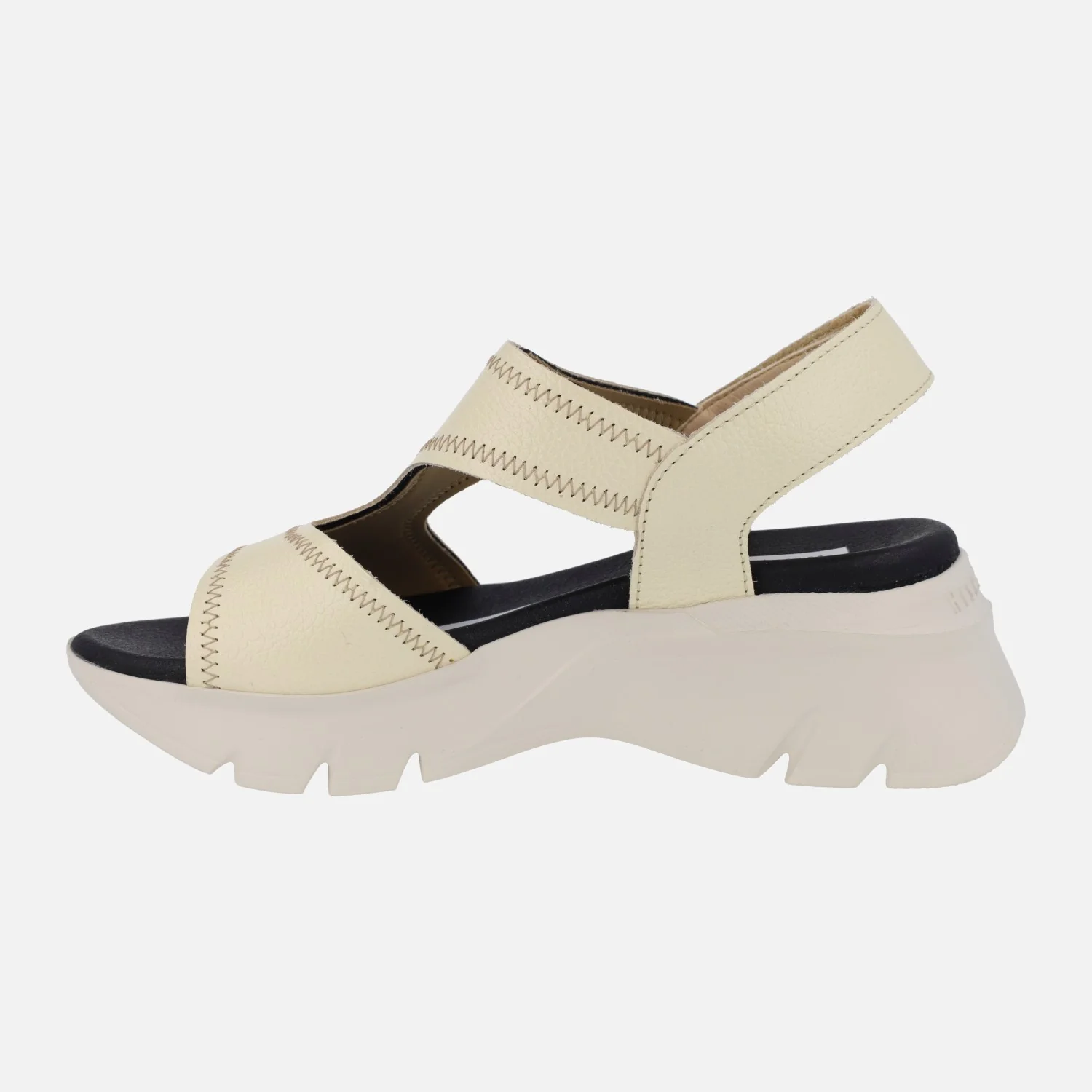 Sandalias de piel con cierre de velcro y plataforma - Image 3