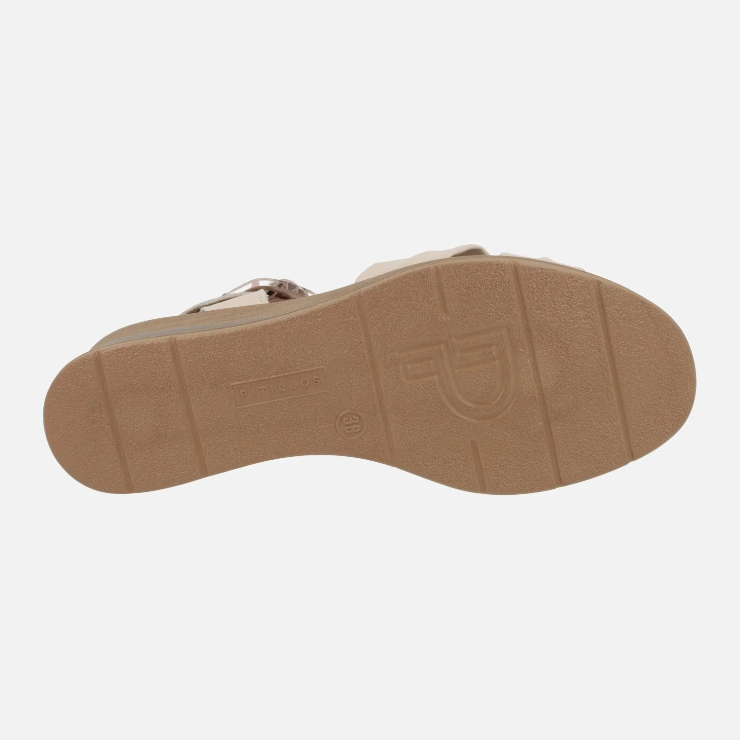 Sandalias de piel beige con tiras cruzadas y pulsera al tobillo - Image 6