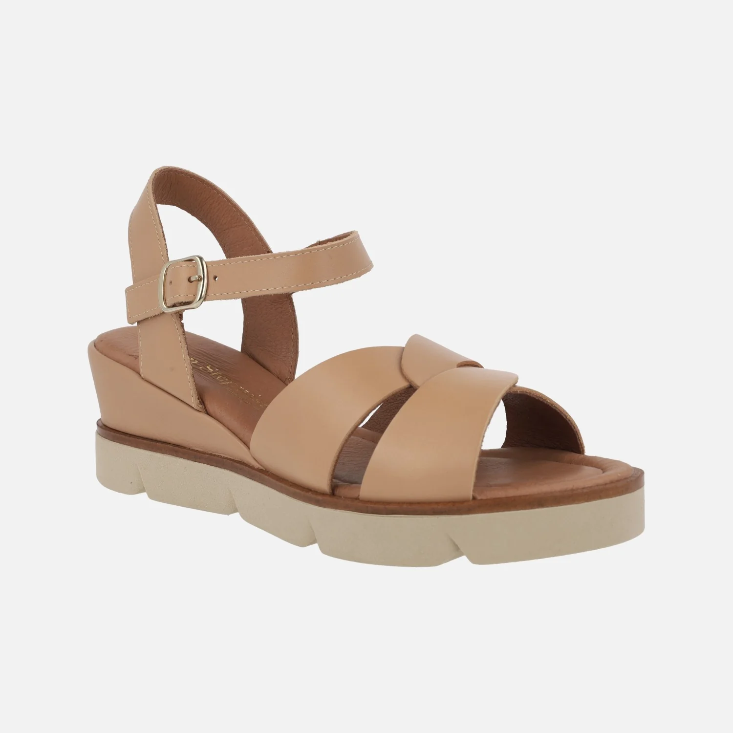 SANDALIAS DE PIEL CAMEL CON PLATAFORMA - Image 2
