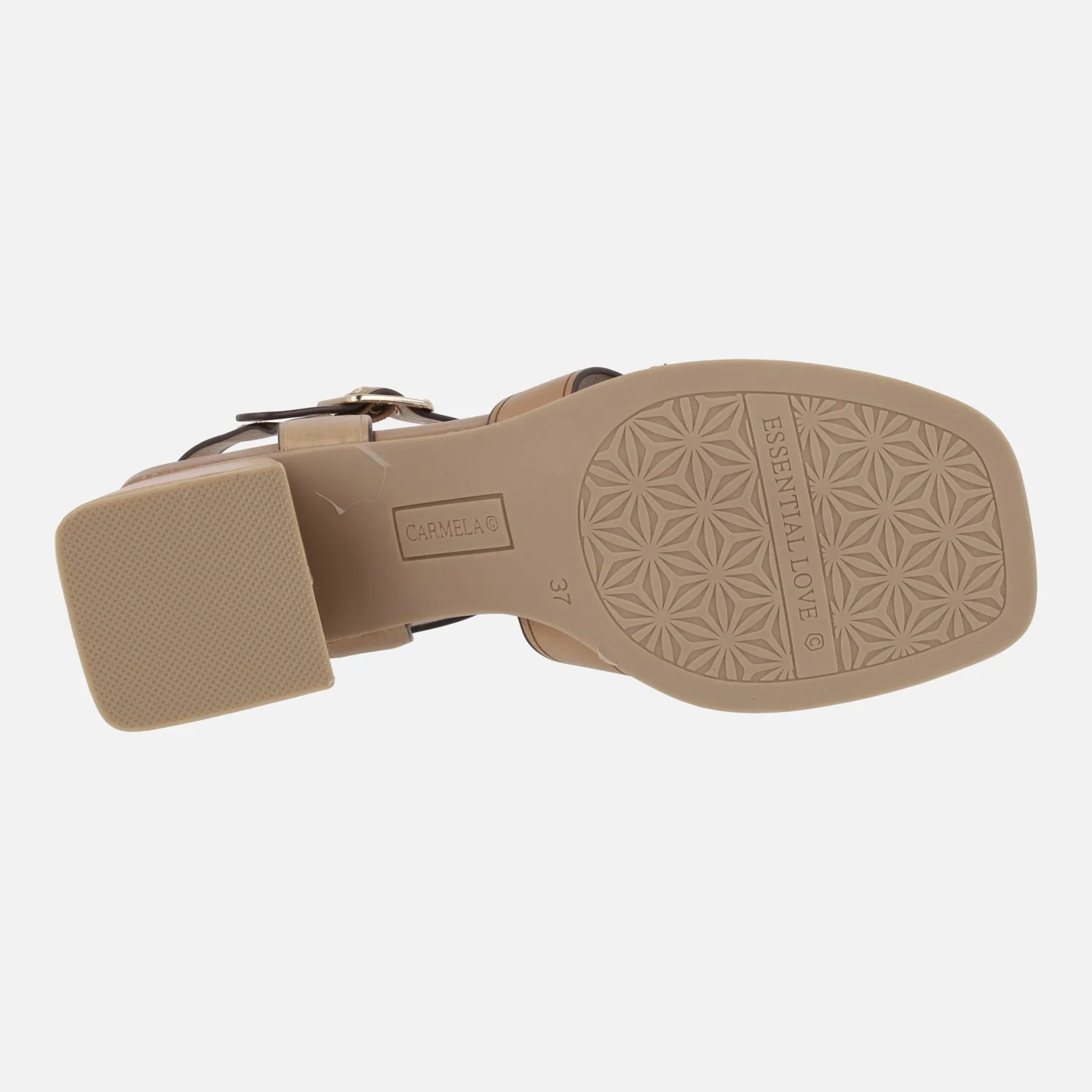 Sandalias de piel camel estilo cangrejeras con tacón - Image 5