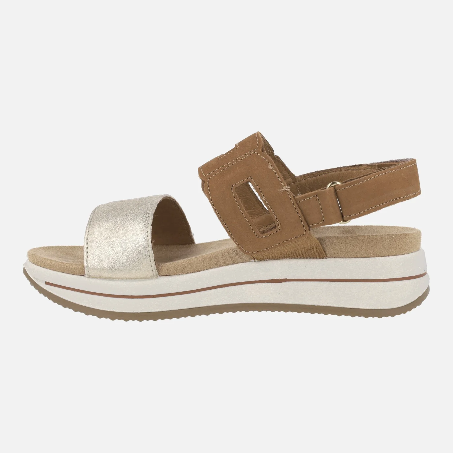Sandalias de piel combinadas con cierre de velcro - Image 3