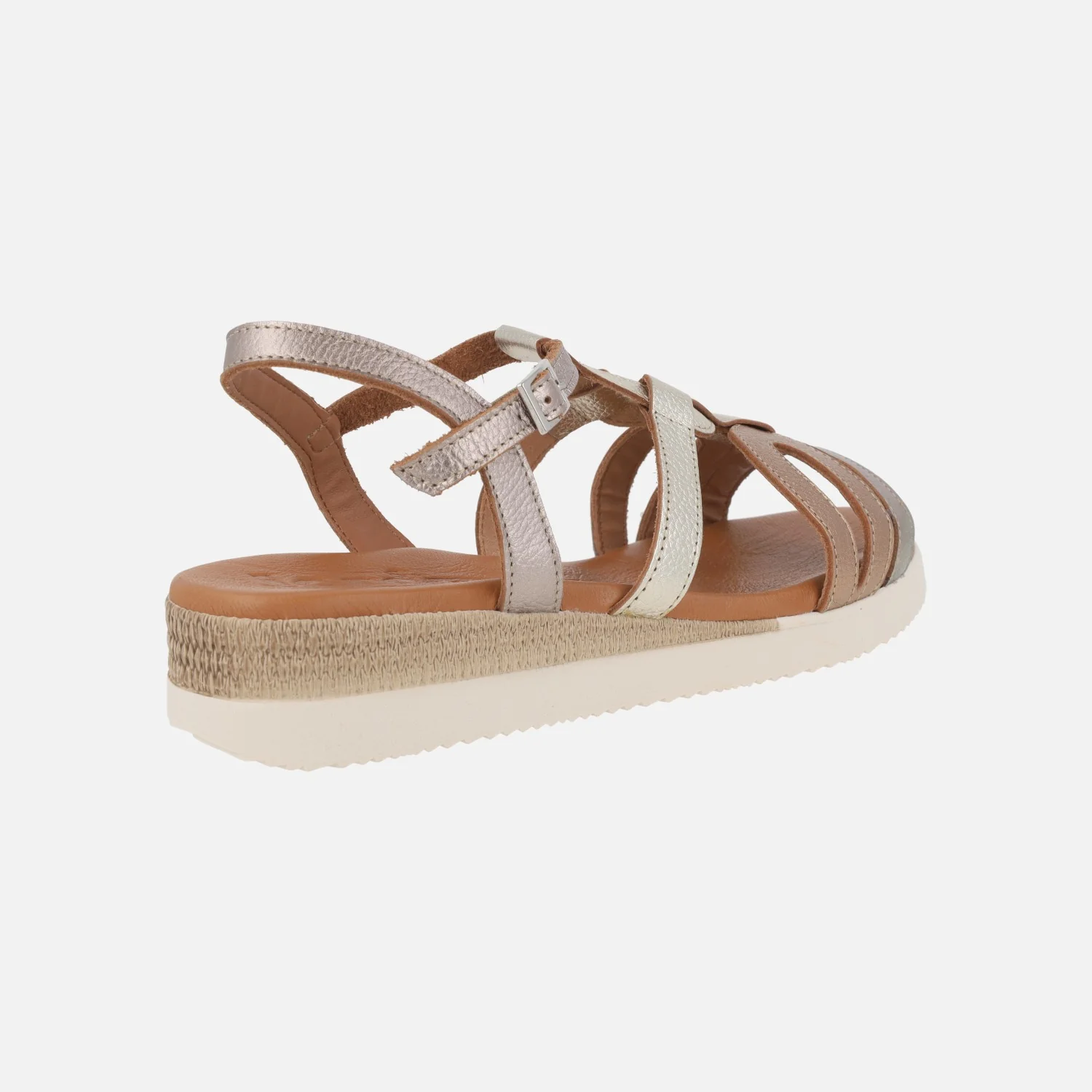 Sandalias de piel combinadas con cuña baja - Image 10