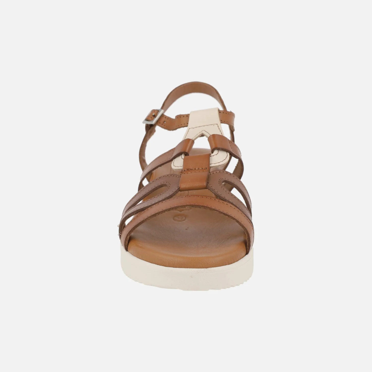 Sandalias de piel combinadas con cuña baja - Image 4