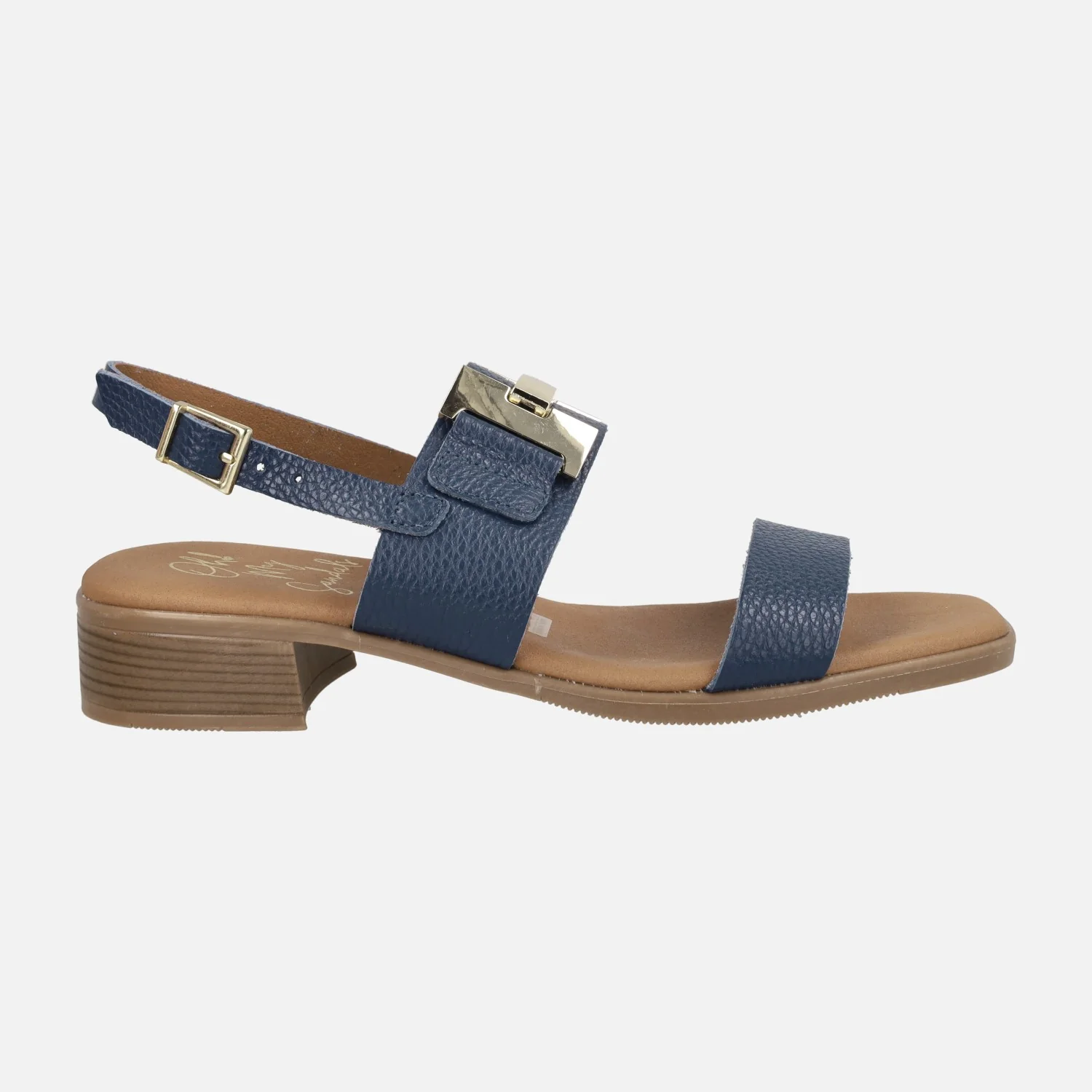 Sandalias de piel con adorno metálico y cierre de hebilla - Image 6