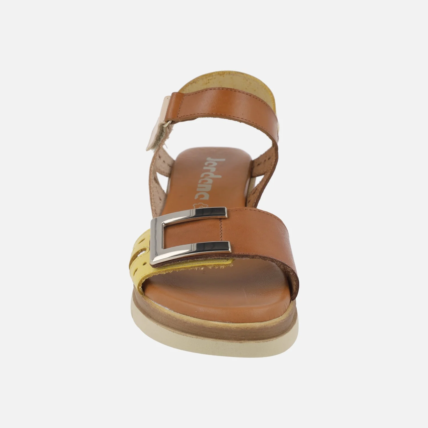 Sandalias de piel con cierre de velcro y adorno metálico - Image 11