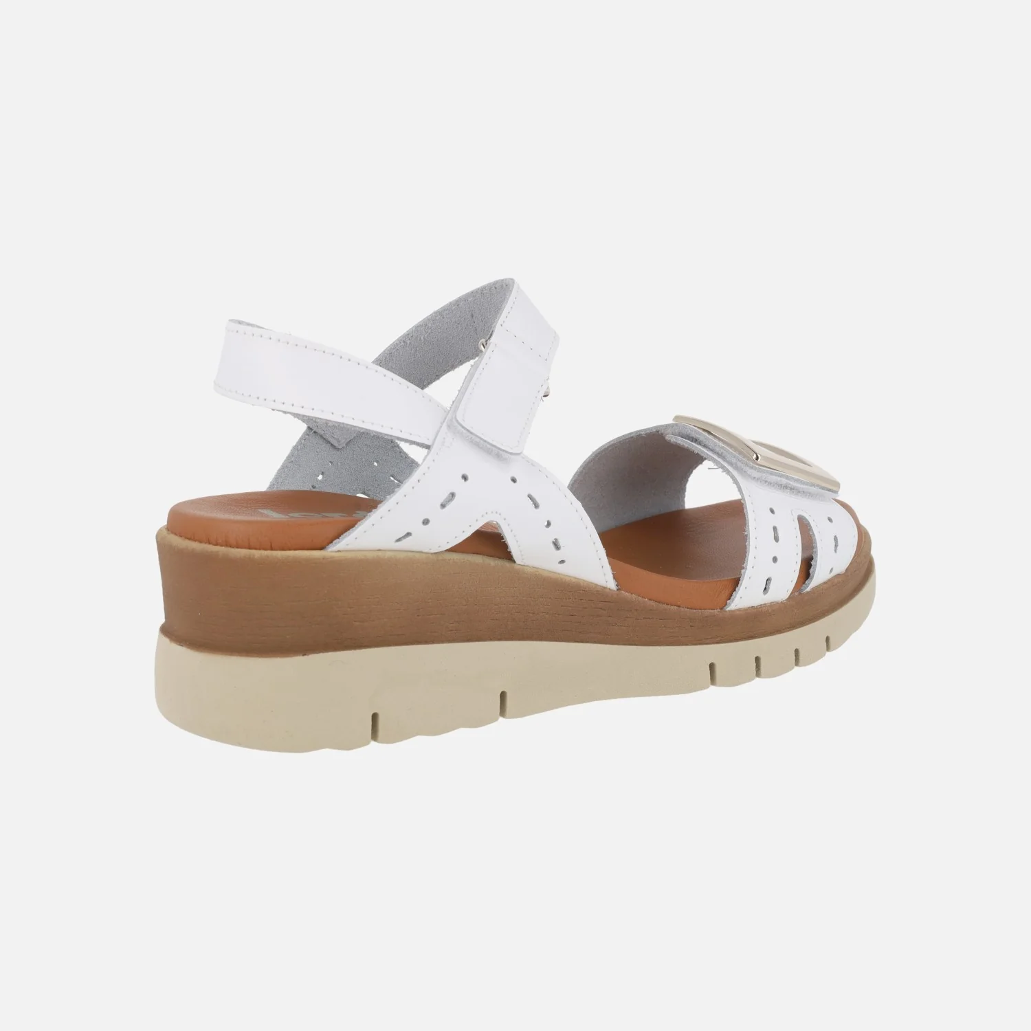Sandalias de piel con cierre de velcro y adorno metálico - Image 4