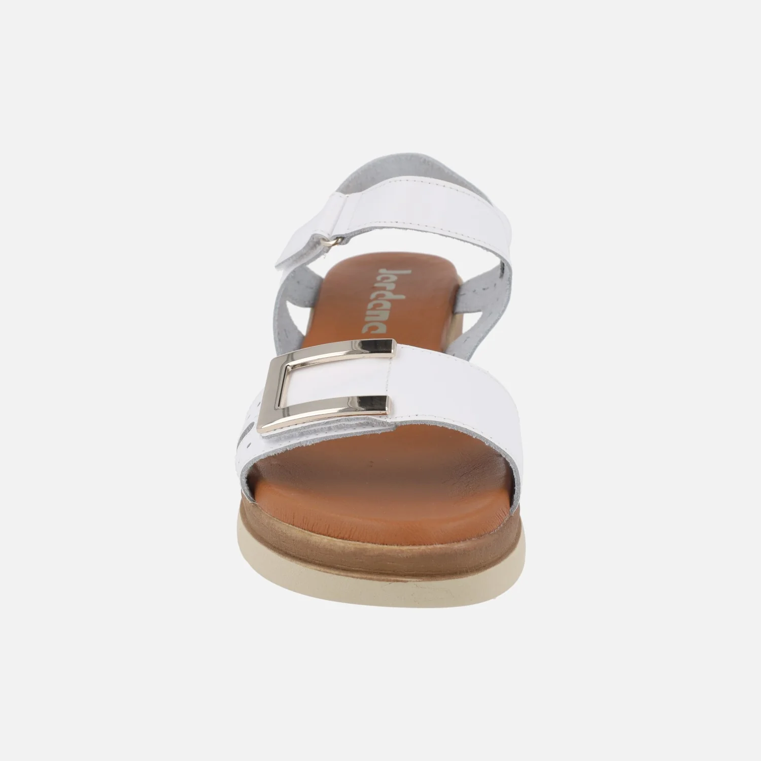 Sandalias de piel con cierre de velcro y adorno metálico - Image 5
