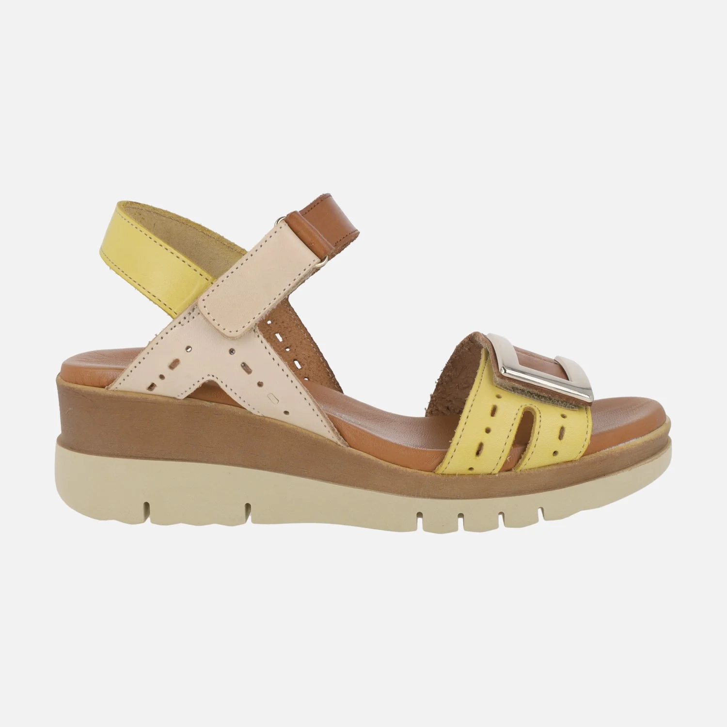 Sandalias de piel con cierre de velcro y adorno metálico - Image 7