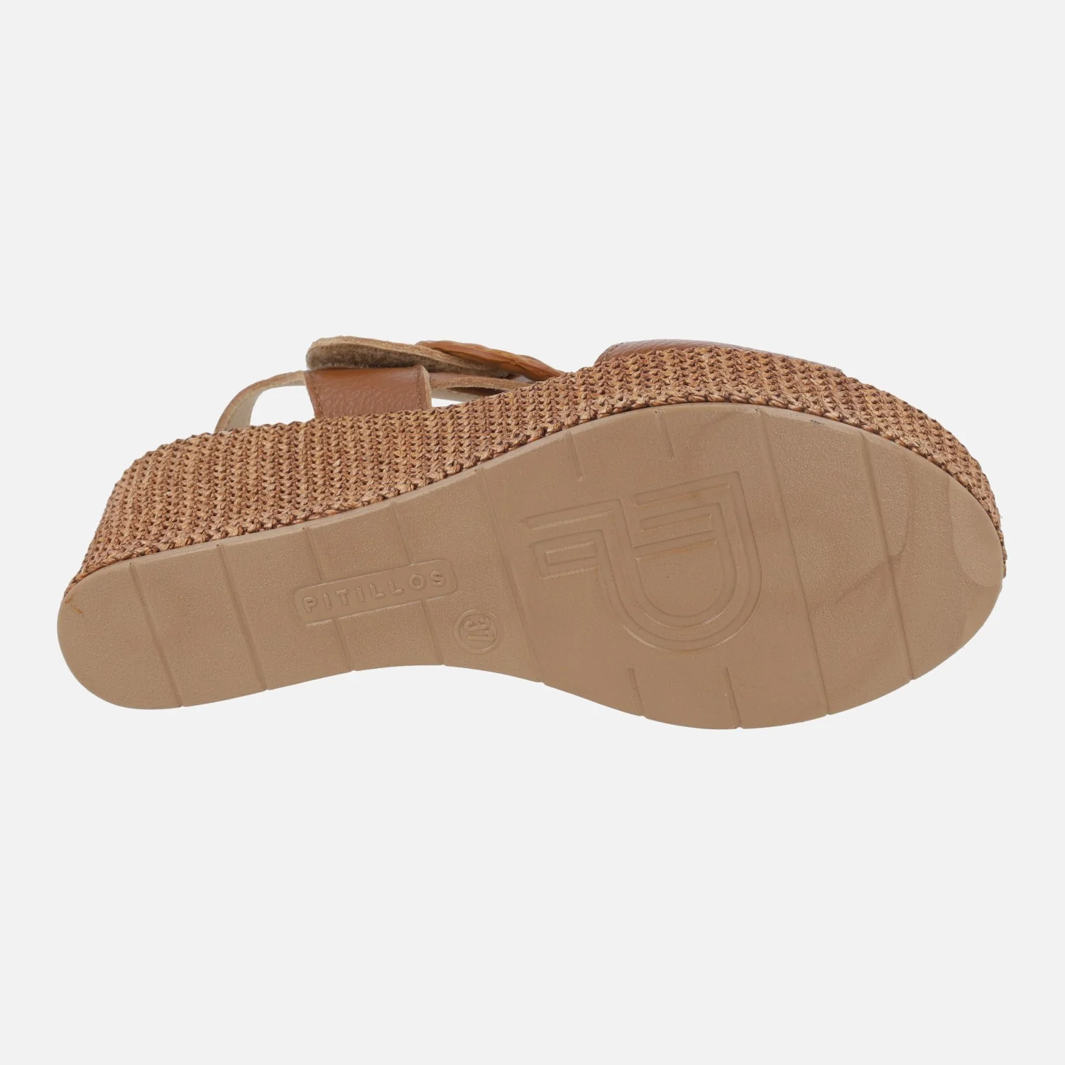 Sandalias de piel con cuña alta de rafia y cierre de velcro - Image 12