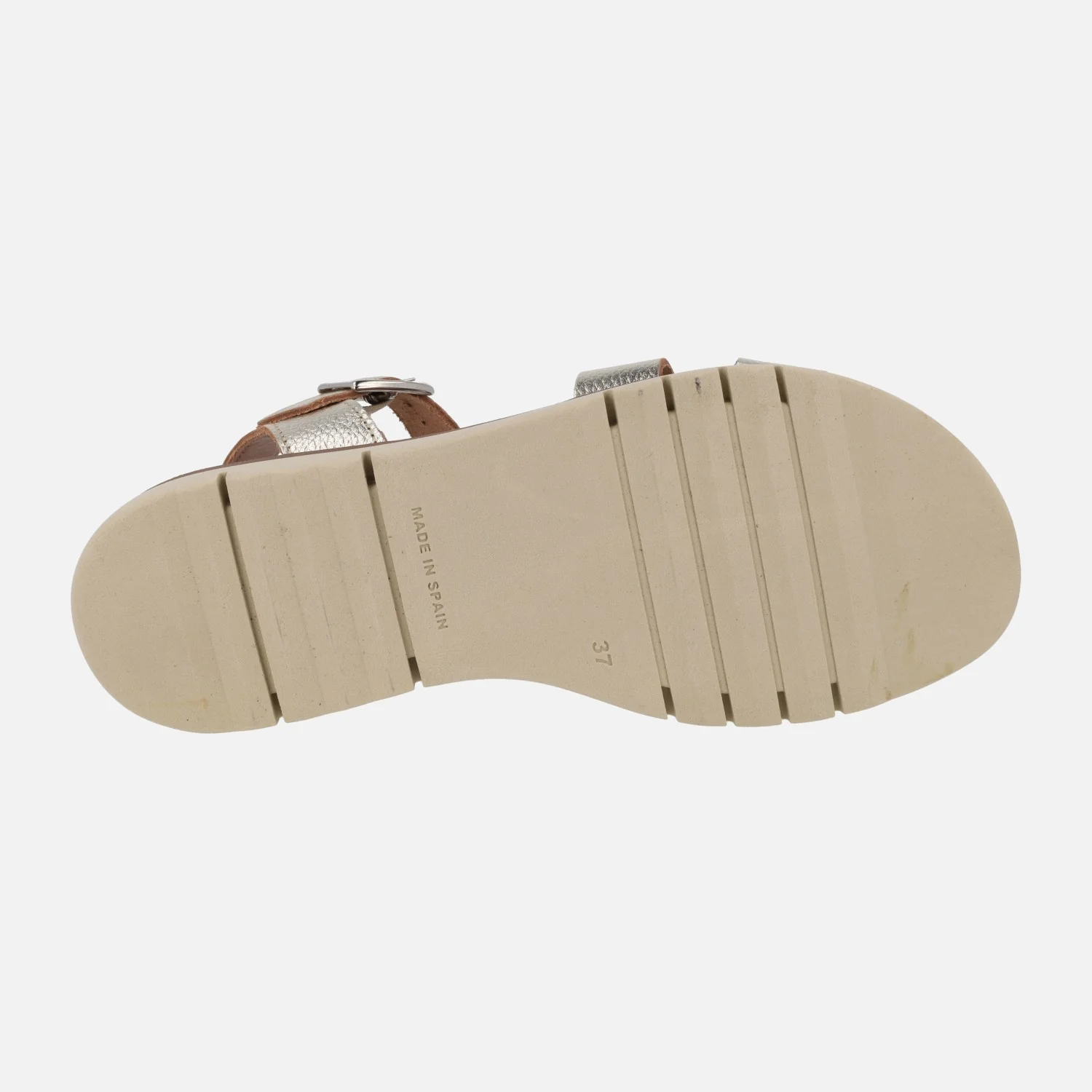 Sandalias de piel con cuña baja y cierre de hebilla - Image 6