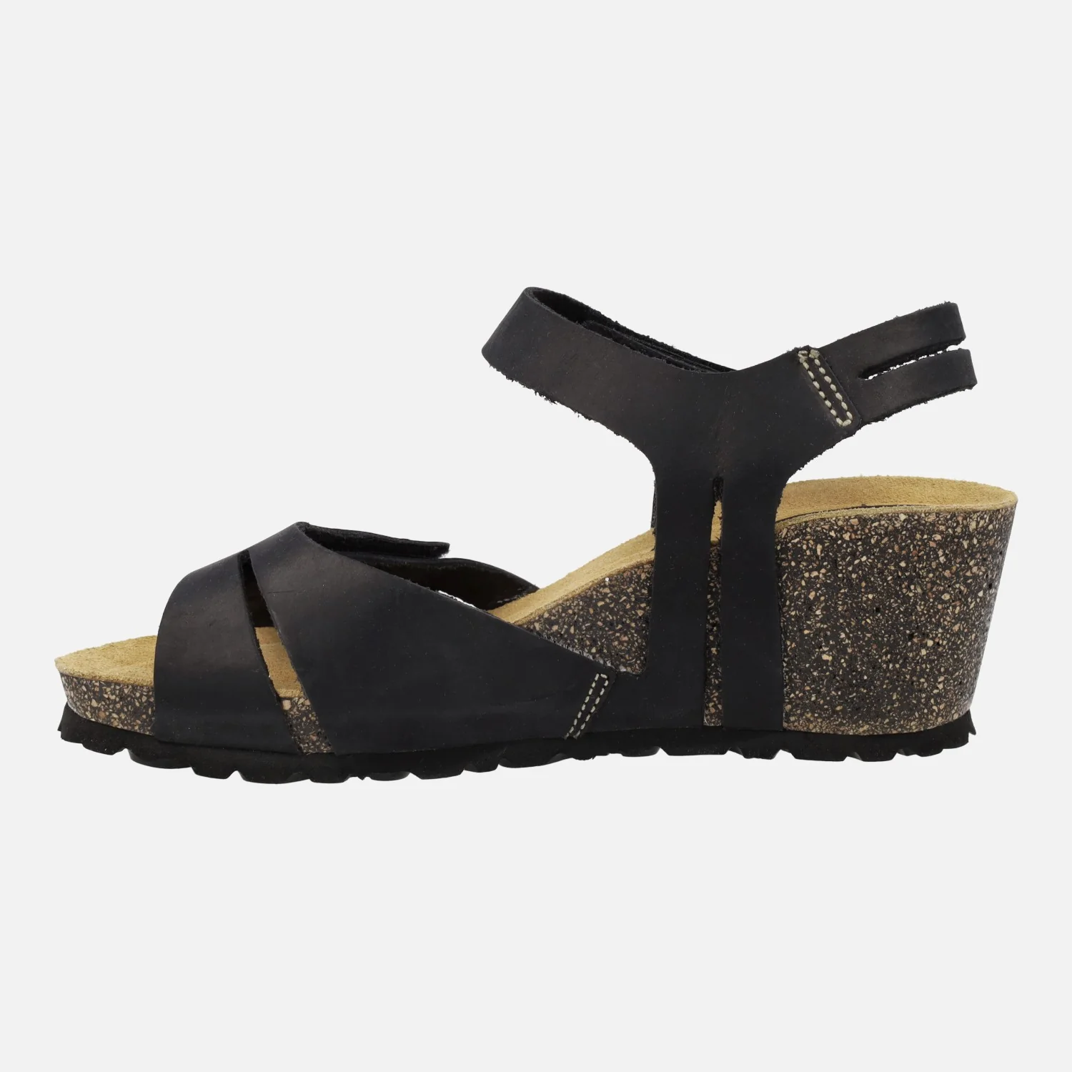 Sandalias de piel con cuña y cierre de velcros - Image 10