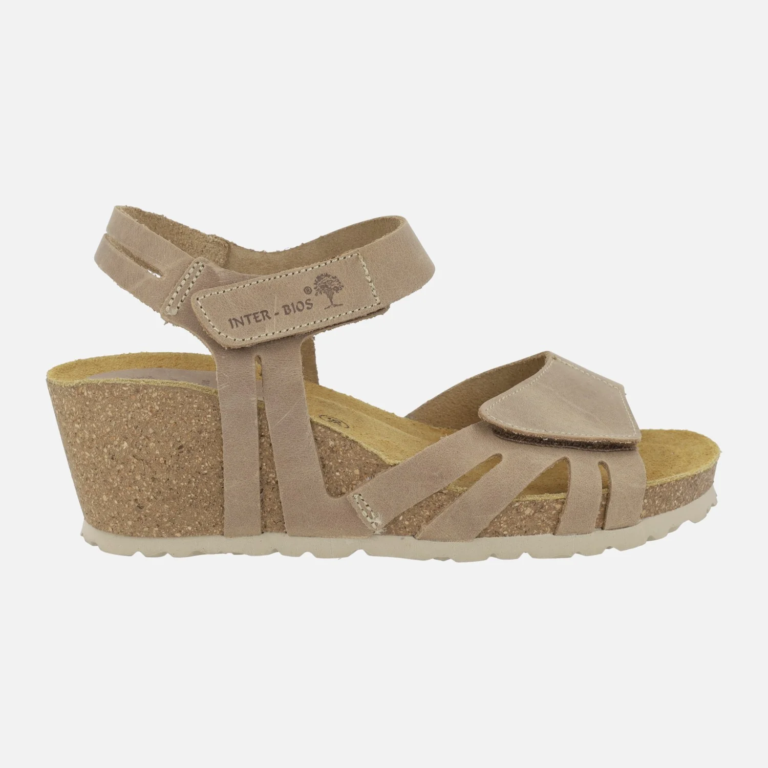 Sandalias de piel con cuña y cierre de velcros - Image 13