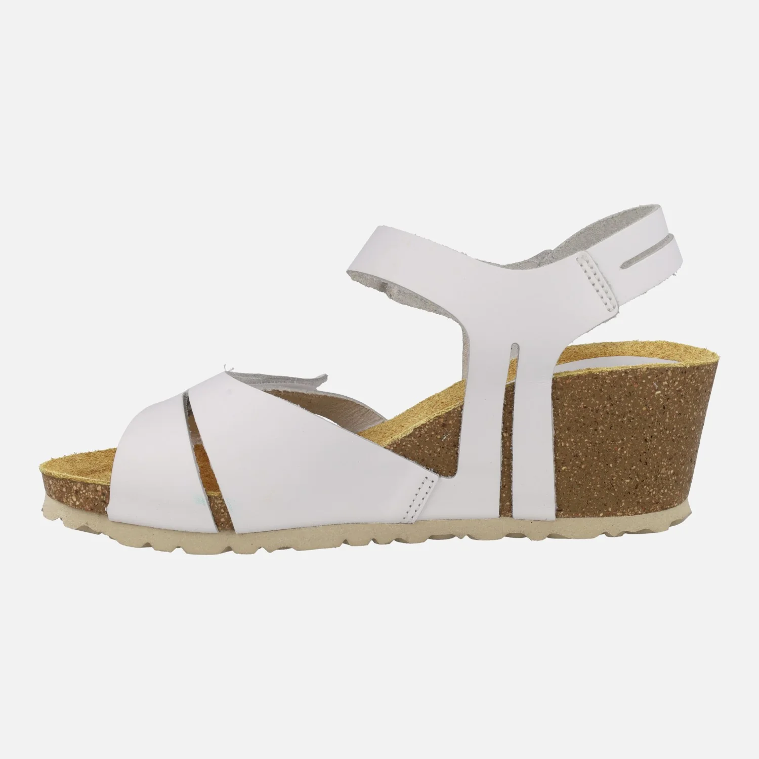 Sandalias de piel con cuña y cierre de velcros - Image 3