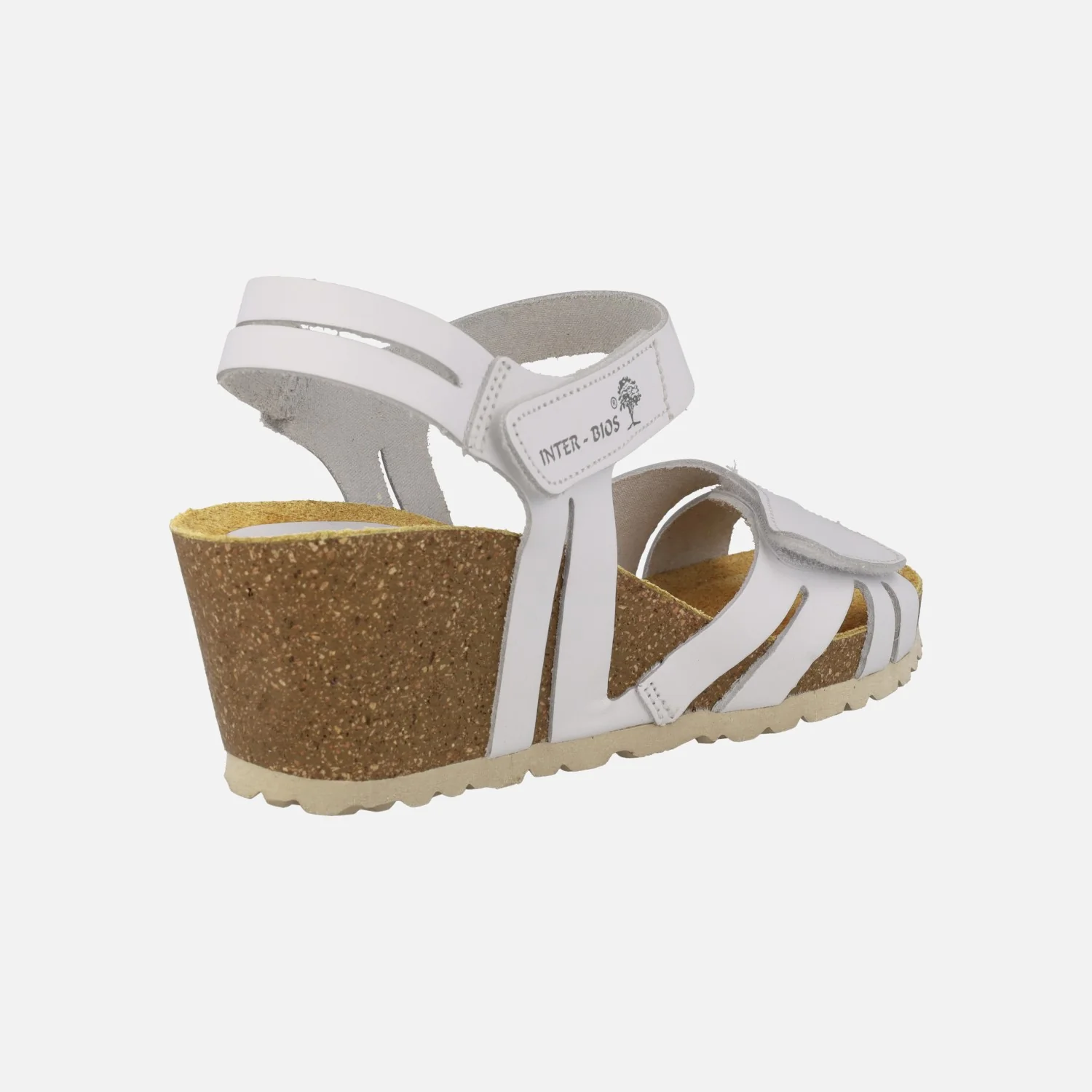 Sandalias de piel con cuña y cierre de velcros - Image 4