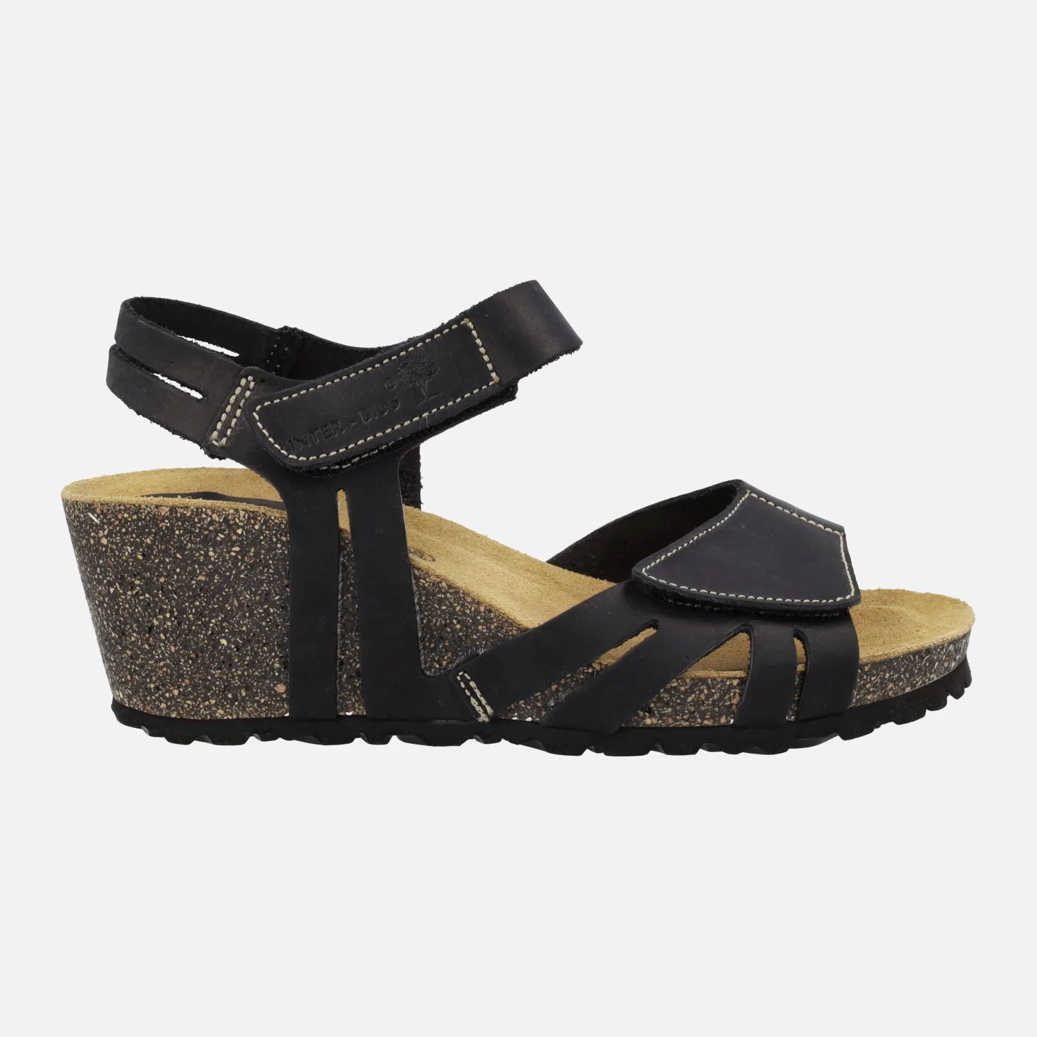 Sandalias de piel con cuña y cierre de velcros - Image 7