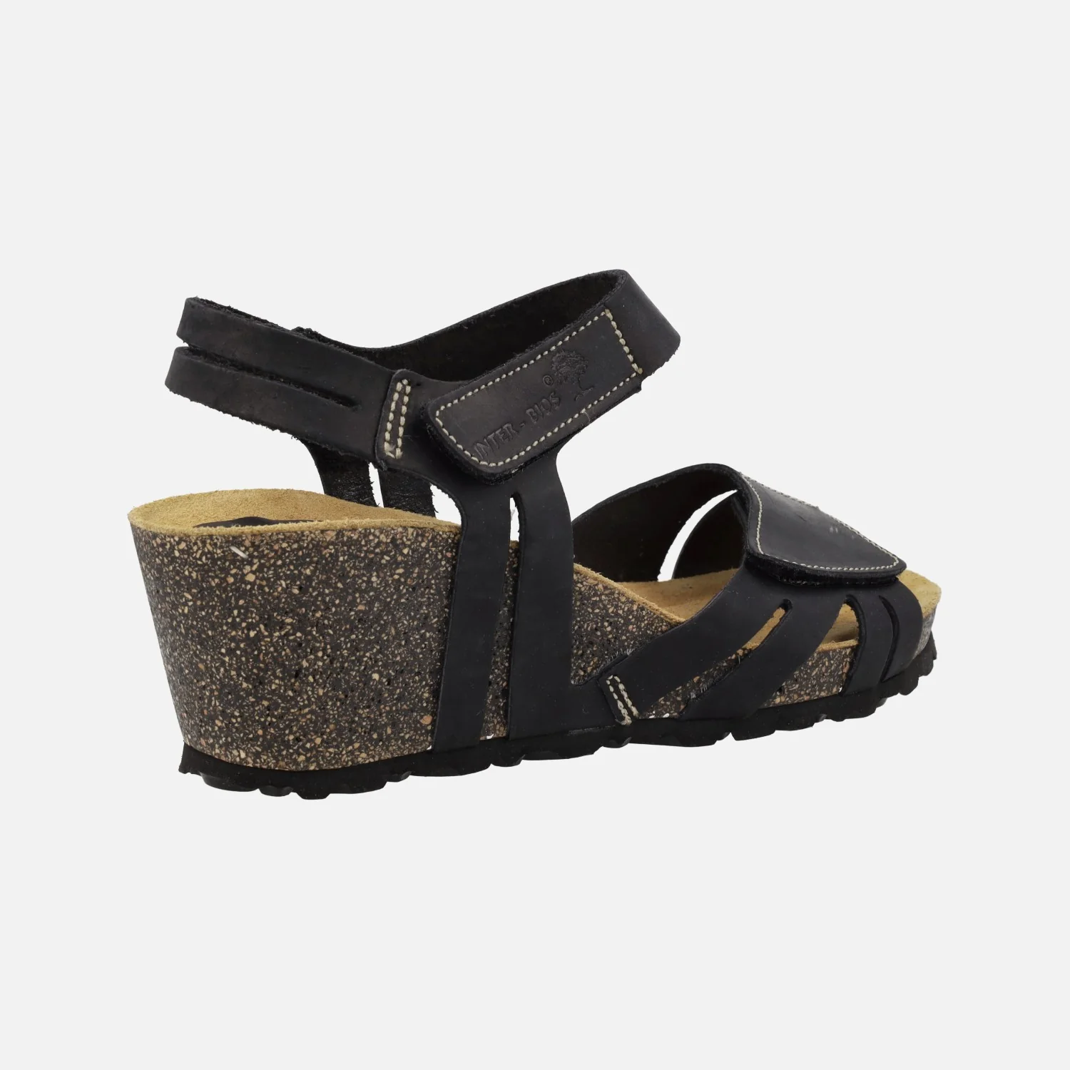 Sandalias de piel con cuña y cierre de velcros - Image 9