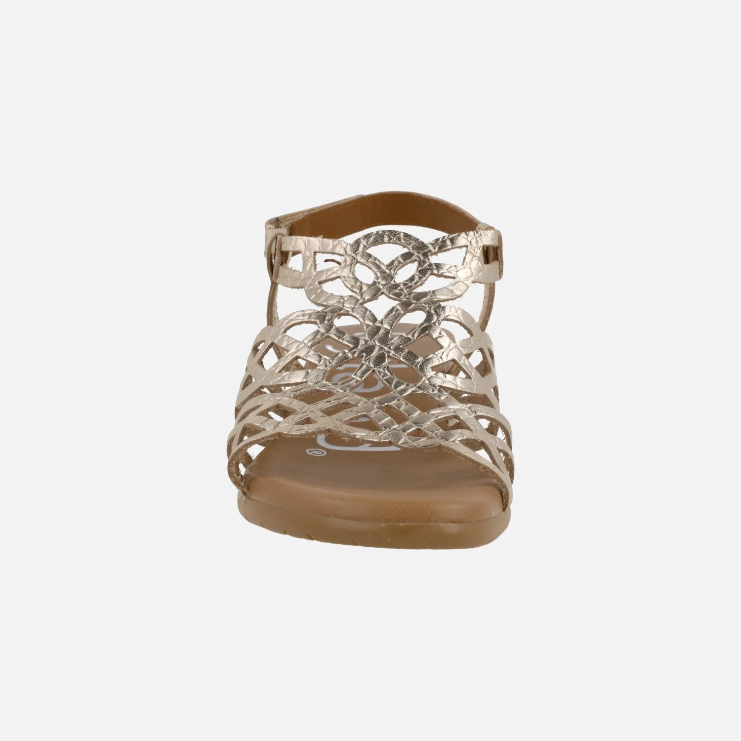 Sandalias de piel con detalle de troquelados y tacón bajo - Image 11