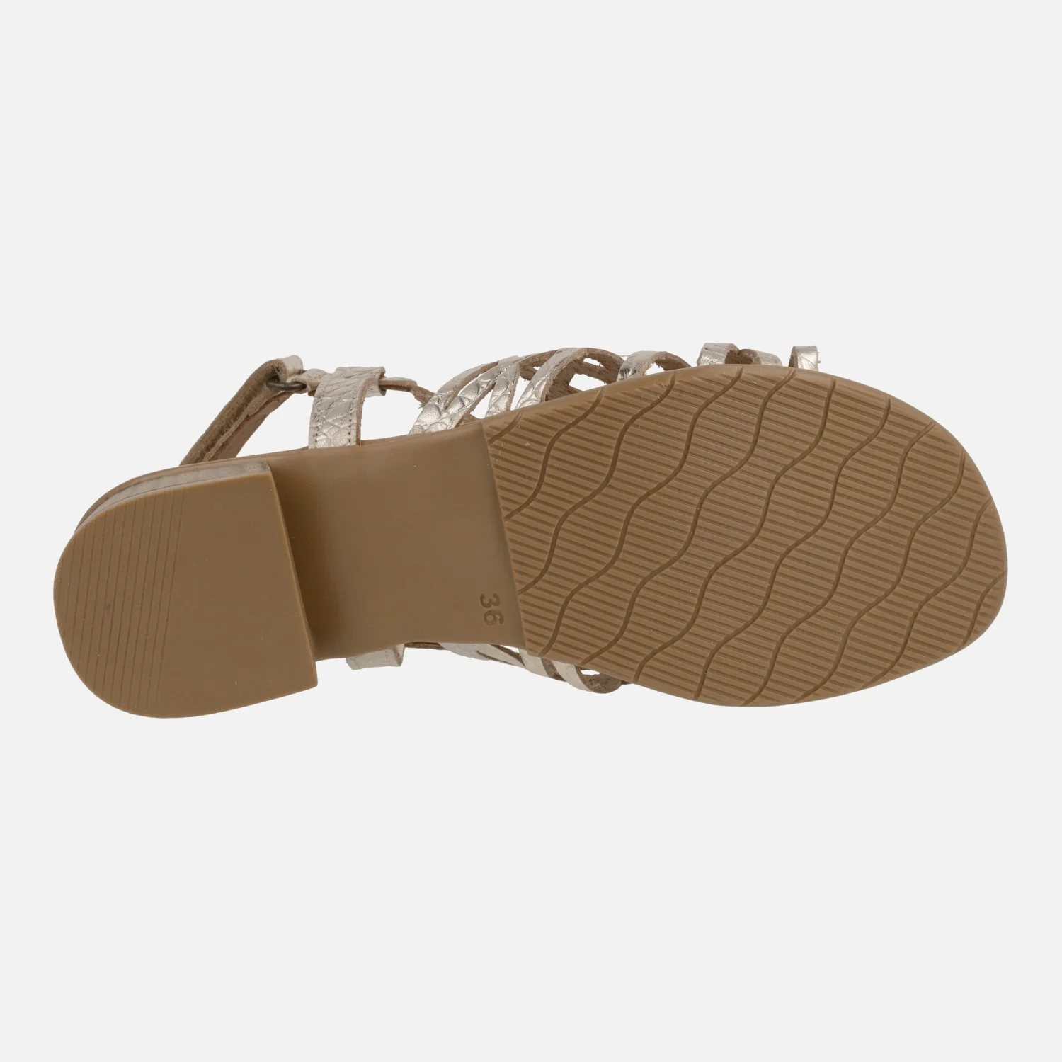 Sandalias de piel con detalle de troquelados y tacón bajo - Image 12