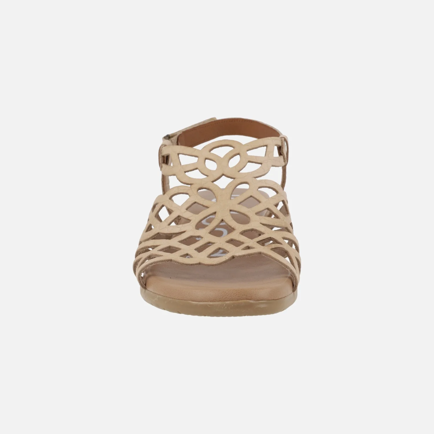 Sandalias de piel con detalle de troquelados y tacón bajo - Image 5
