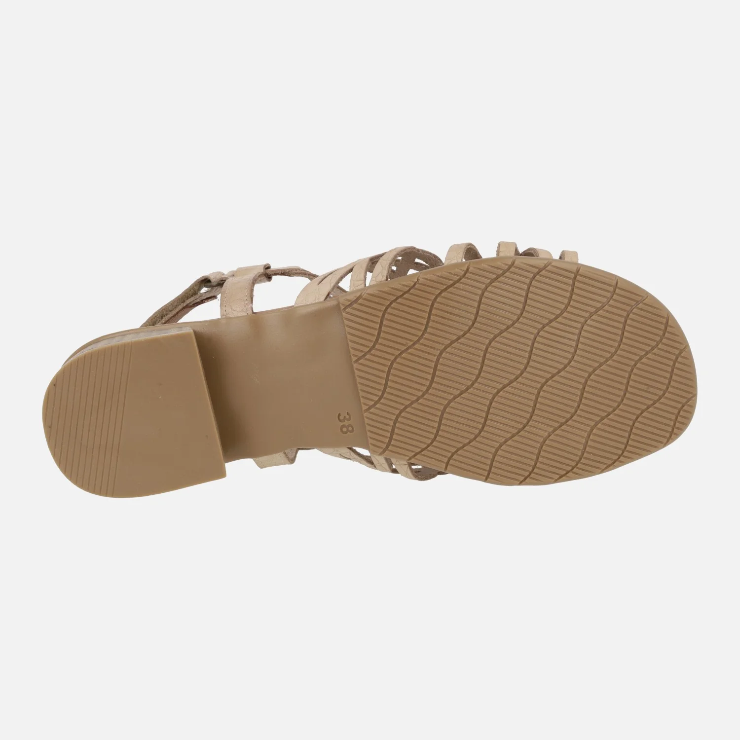 Sandalias de piel con detalle de troquelados y tacón bajo - Image 6