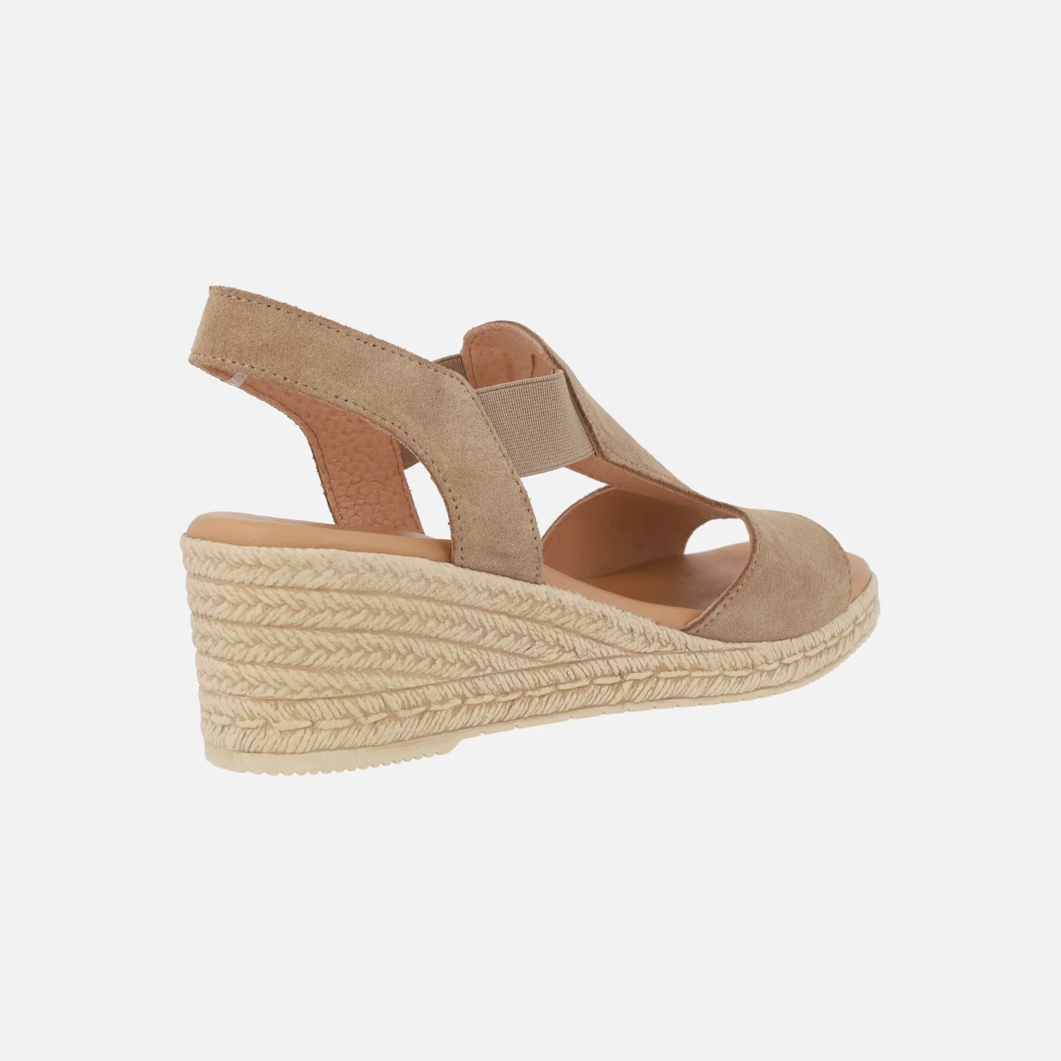 Sandalias de piel con elásticos laterales y cuña media - Image 10