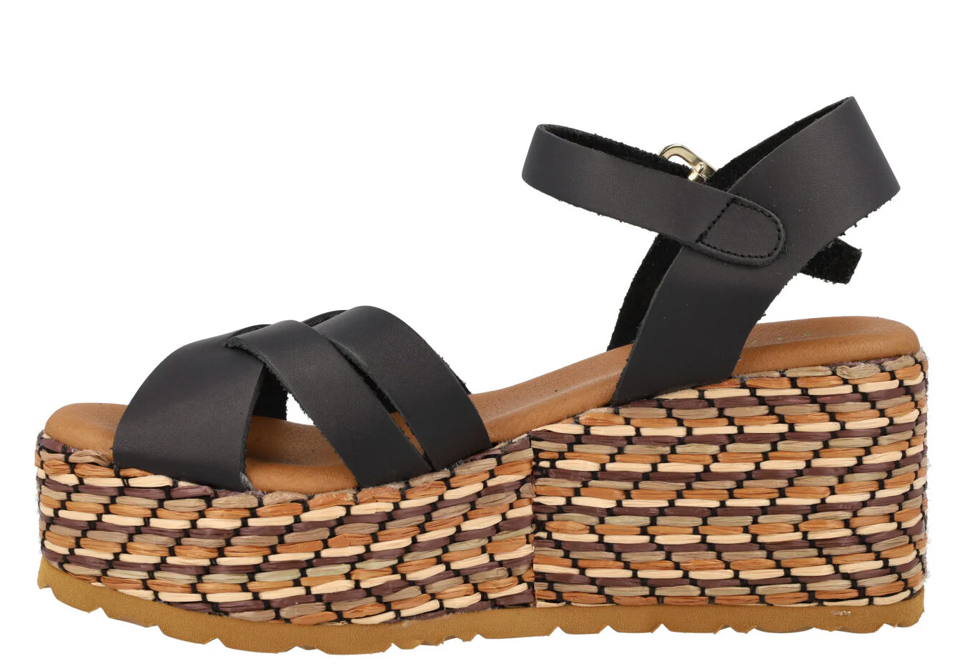 Sandalias de piel con platafoma de rafia Tiziana - Image 8