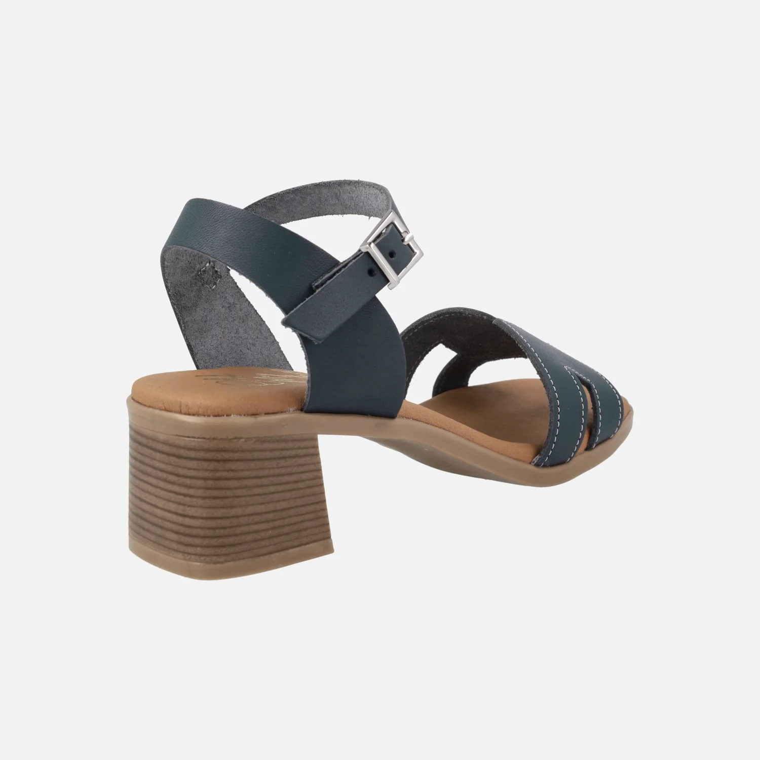 Sandalias de piel con pulsera al tobillo y tacón medio - Image 10