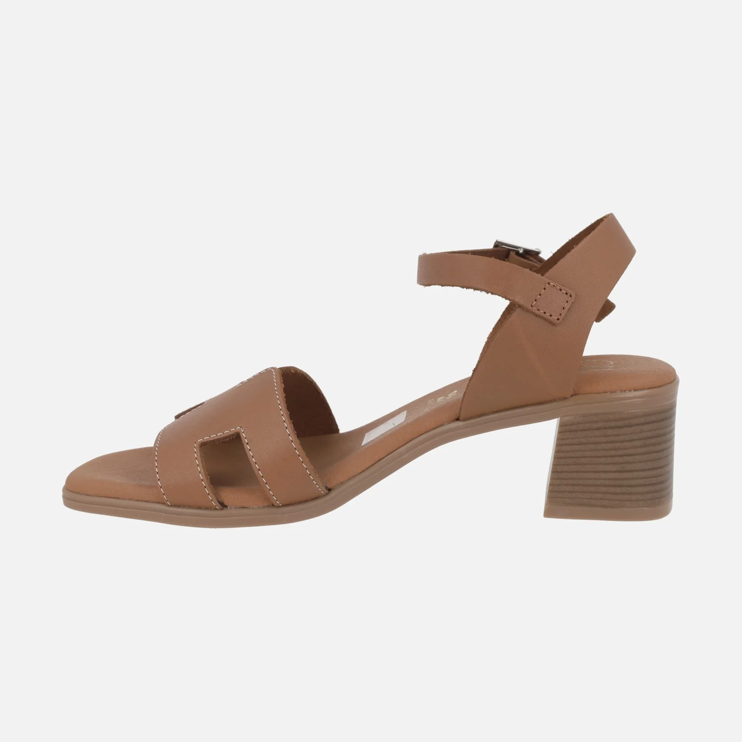 Sandalias de piel con pulsera al tobillo y tacón medio - Image 3