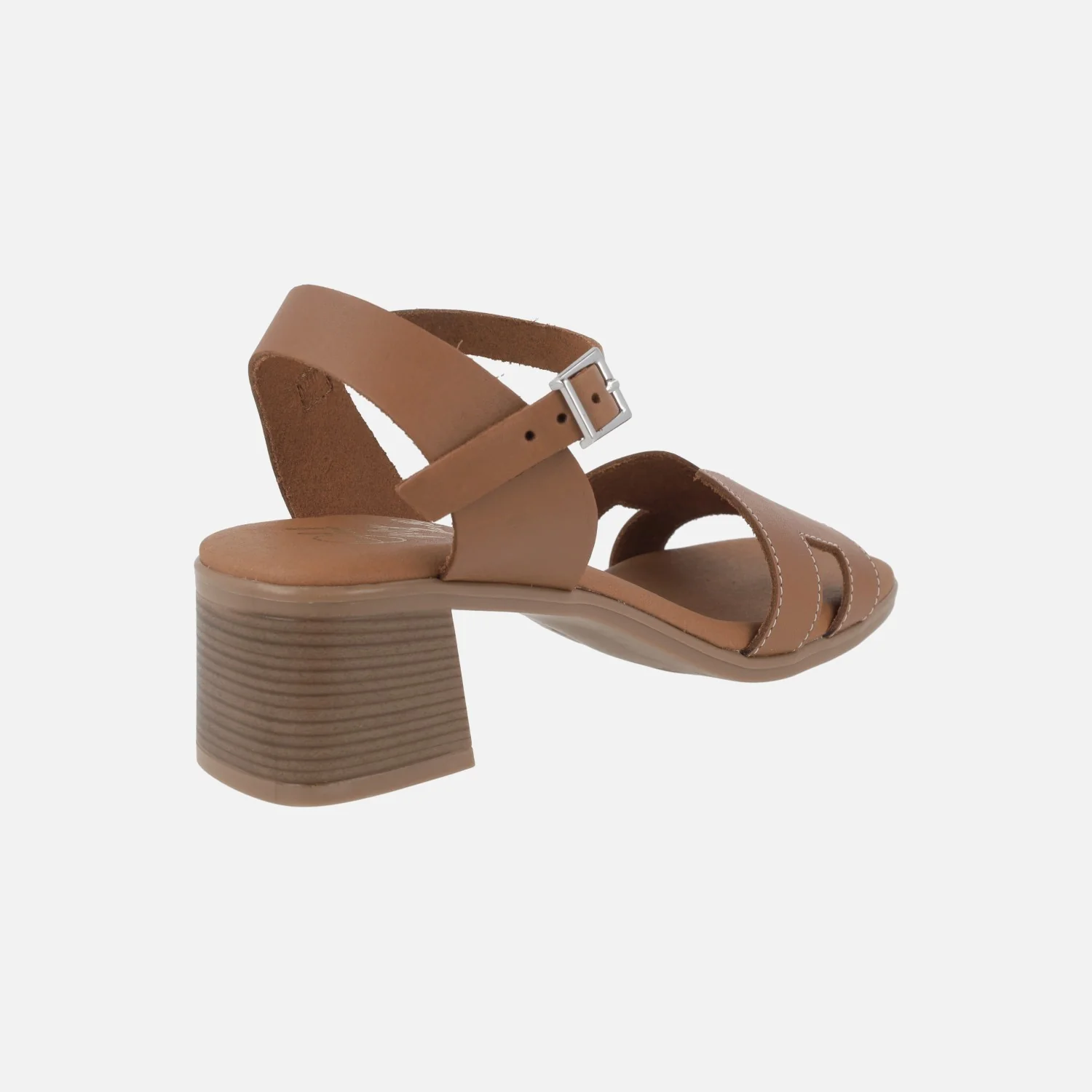 Sandalias de piel con pulsera al tobillo y tacón medio - Image 4