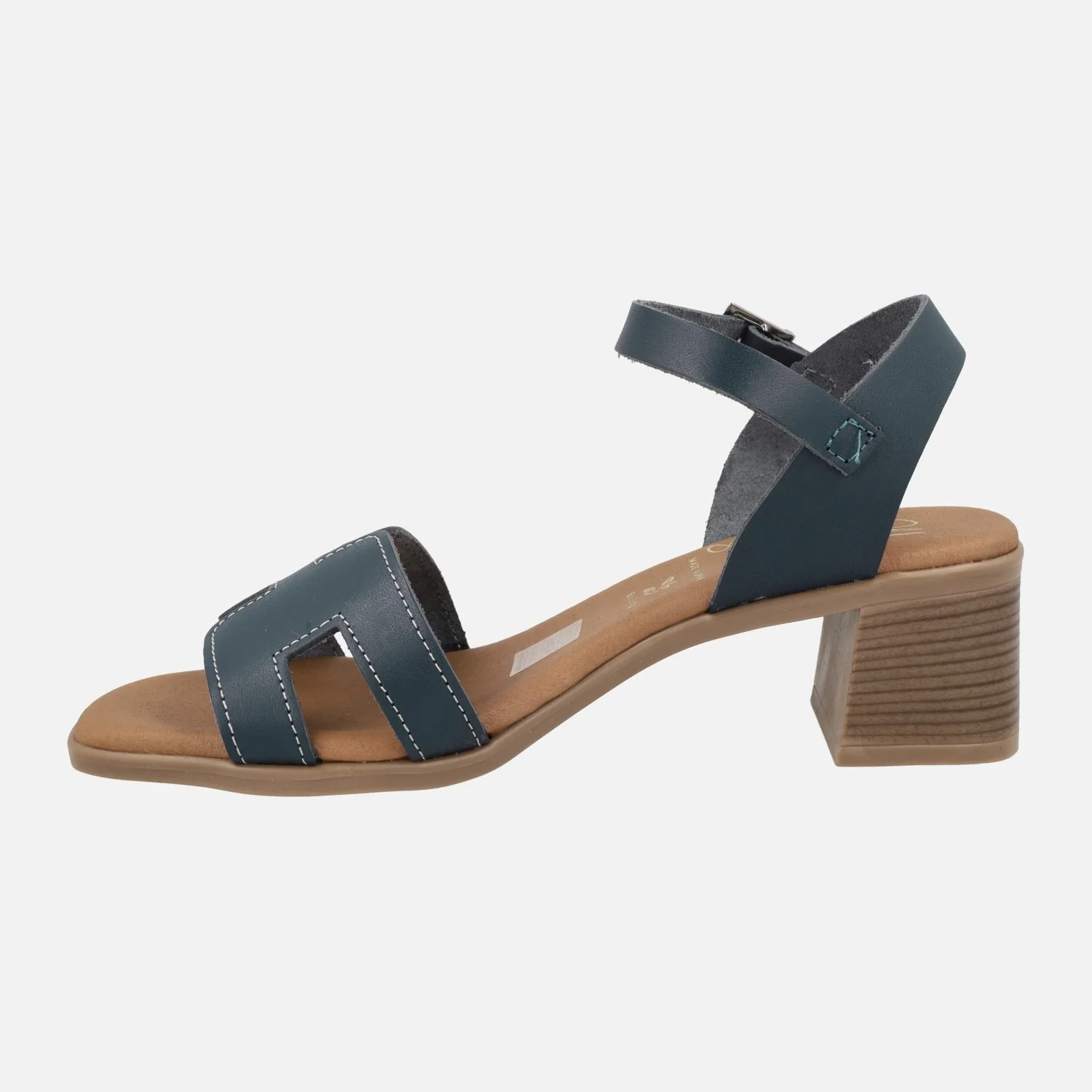 Sandalias de piel con pulsera al tobillo y tacón medio - Image 9