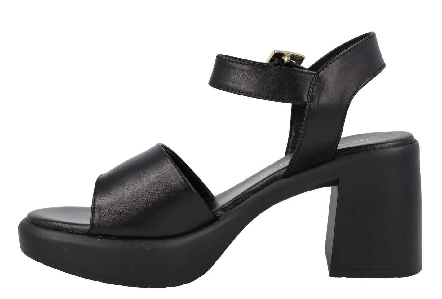 Sandalias de piel con tacón ancho y plataforma - Image 3