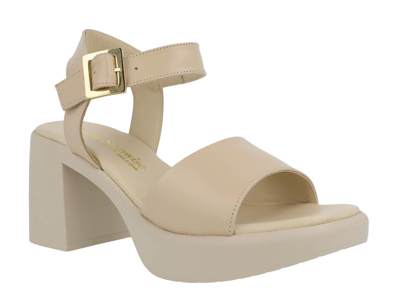 Sandalias de piel con tacón ancho y plataforma - Image 6