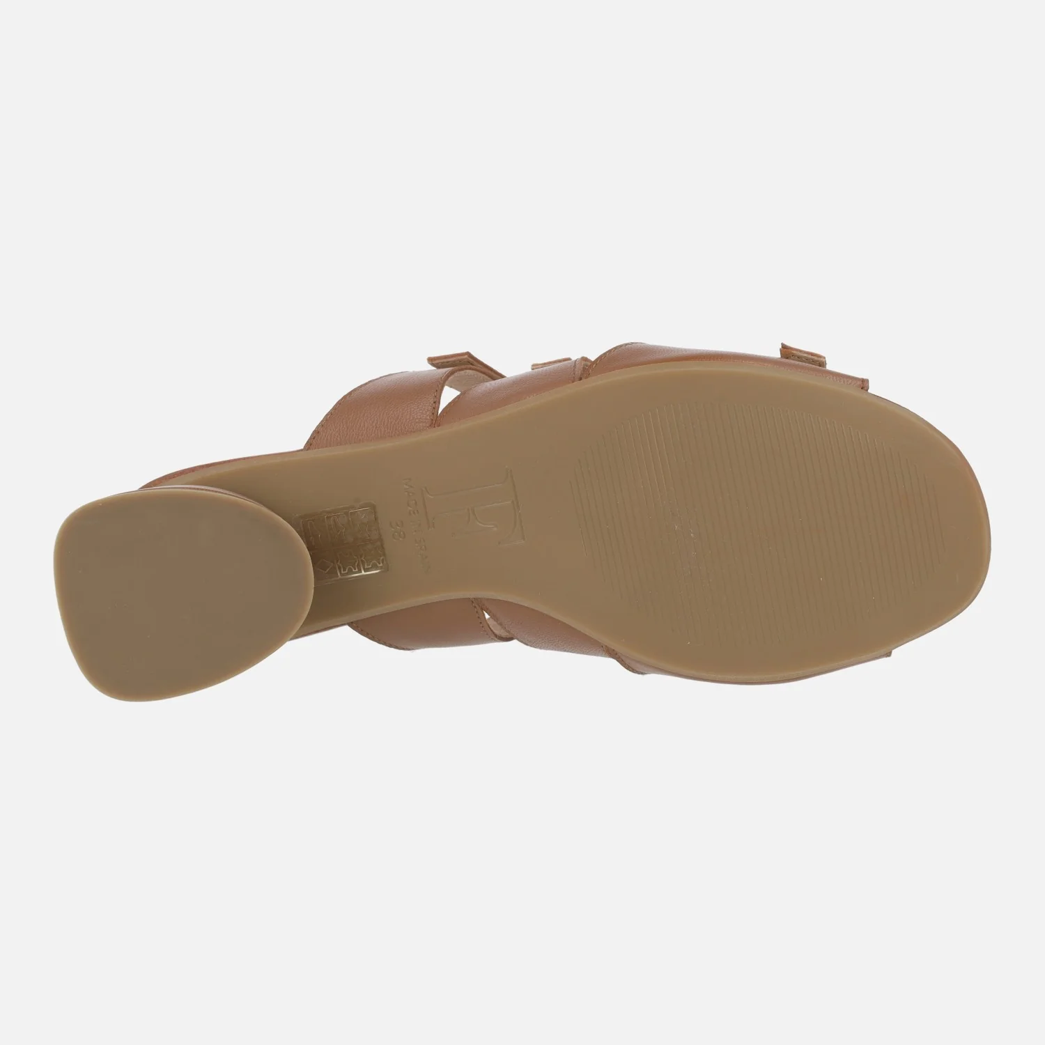 Sandalias de piel con tacón bajo y adorno de tres hebillas - Image 6