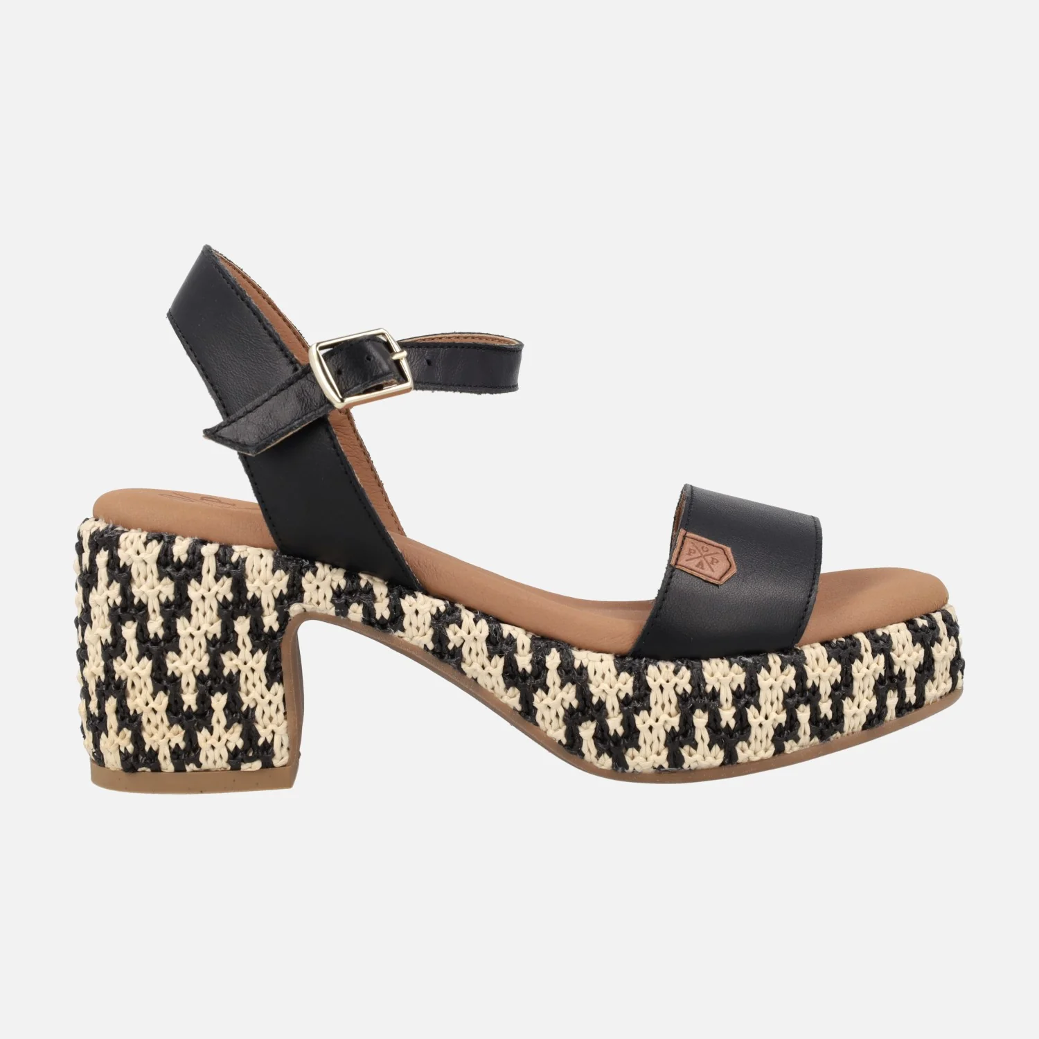 Sandalias de piel con tacón y plataforma de rafia Beliche Bombay - Image 6