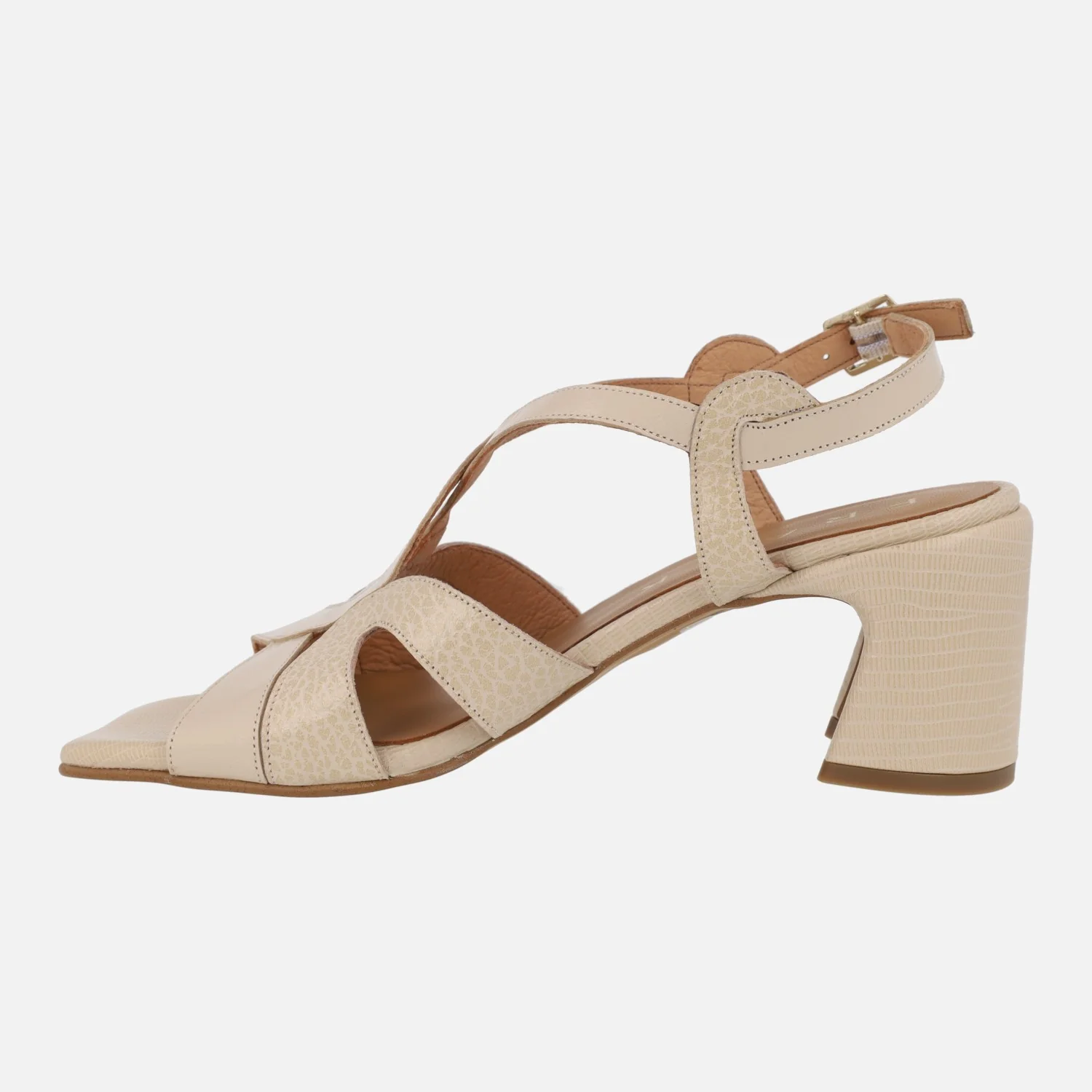 Sandalias de piel con distintos acabados y tacones de 7 cms - Image 3