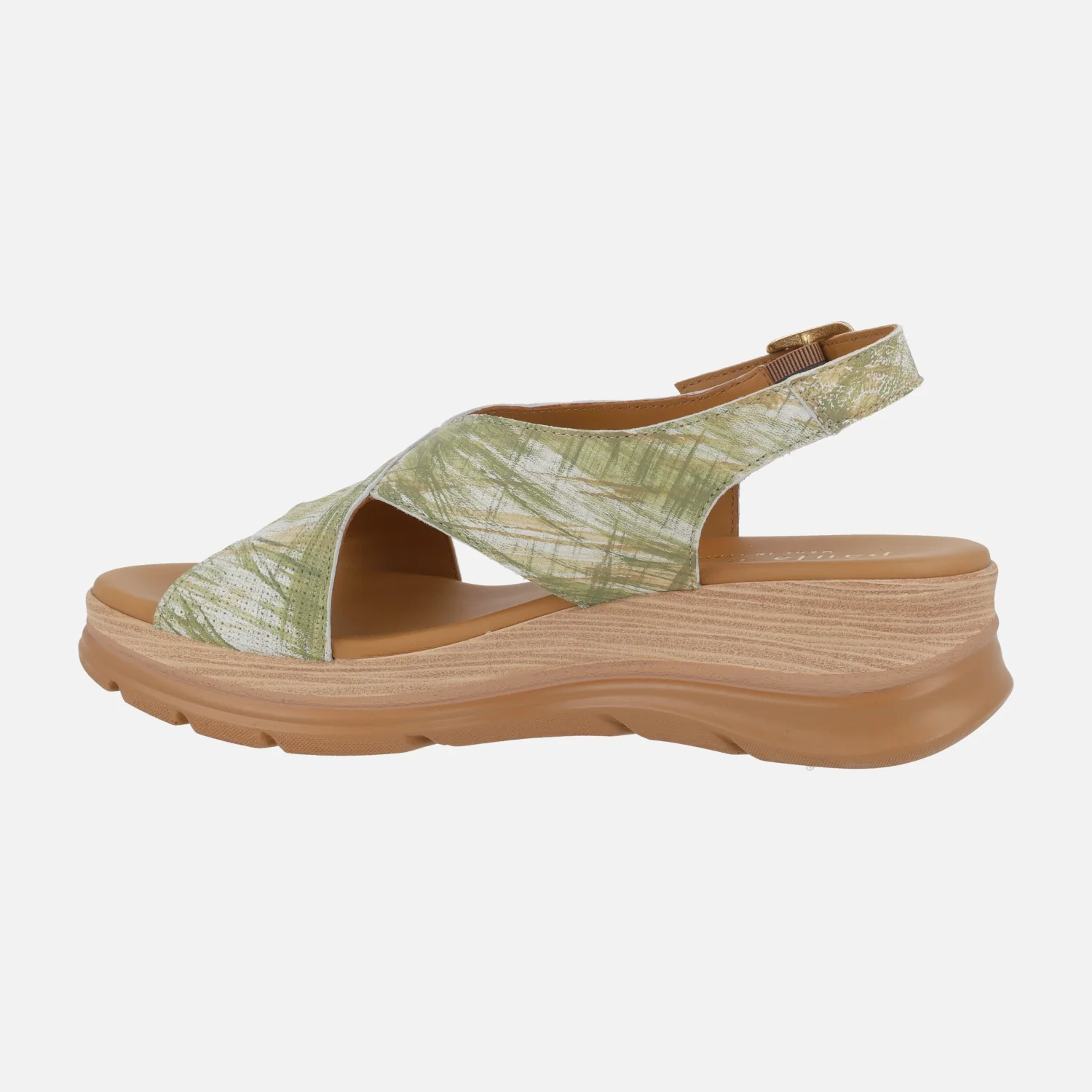 Sandalias de piel con tira al talón en combinado verde - Image 3