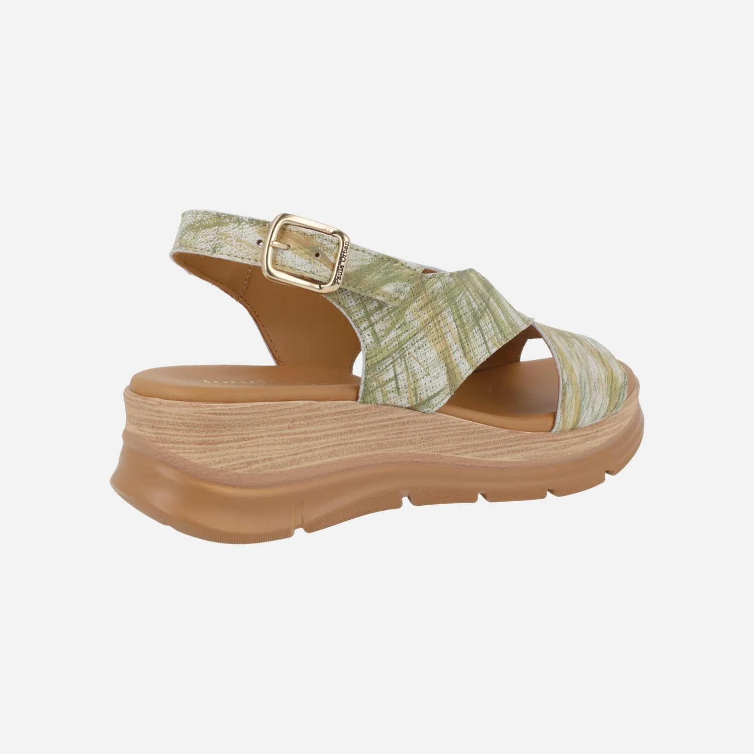 Sandalias de piel con tira al talón en combinado verde - Image 4